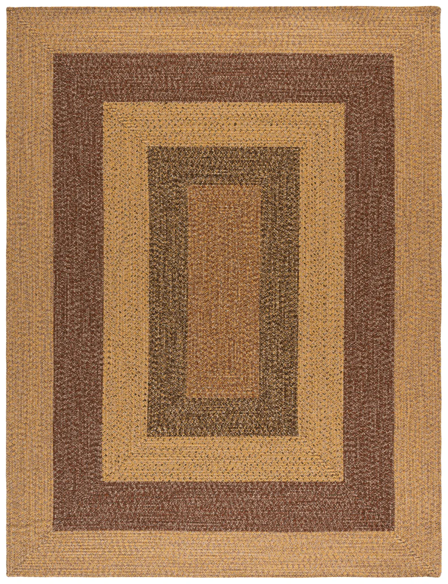 Braided Concentric Banded Washable Outdoor Rug