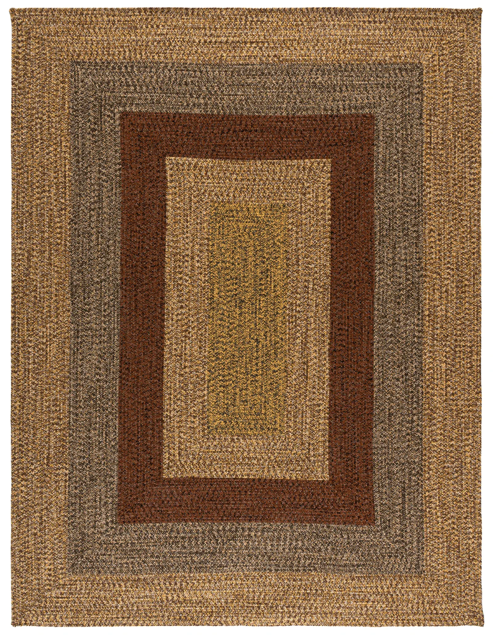 Braided Concentric Banded Washable Outdoor Rug