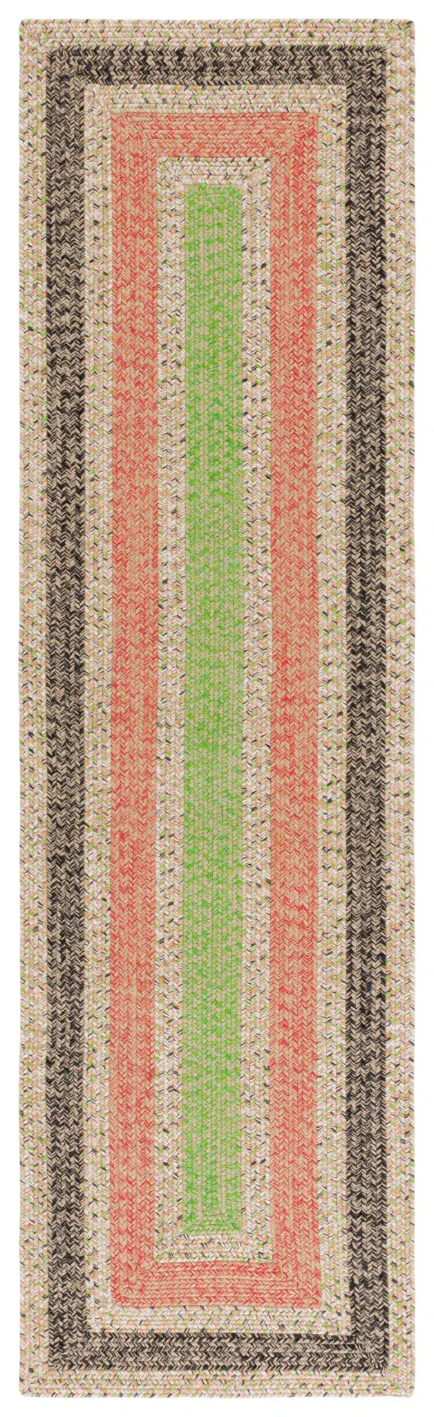 Braided Concentric Ring Oval Washable Outdoor Rug
