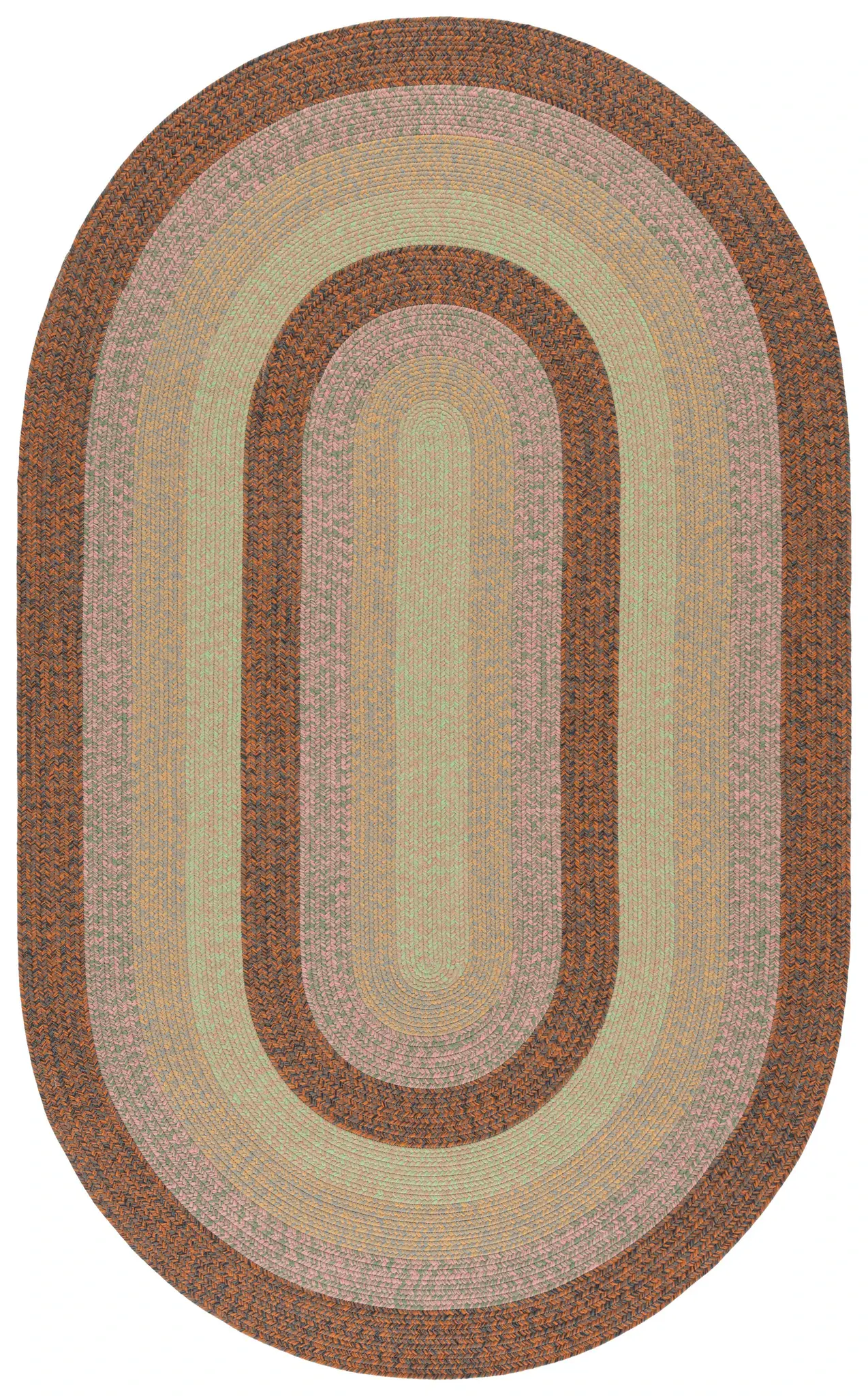Braided Oval Band Washable Outdoor Rug