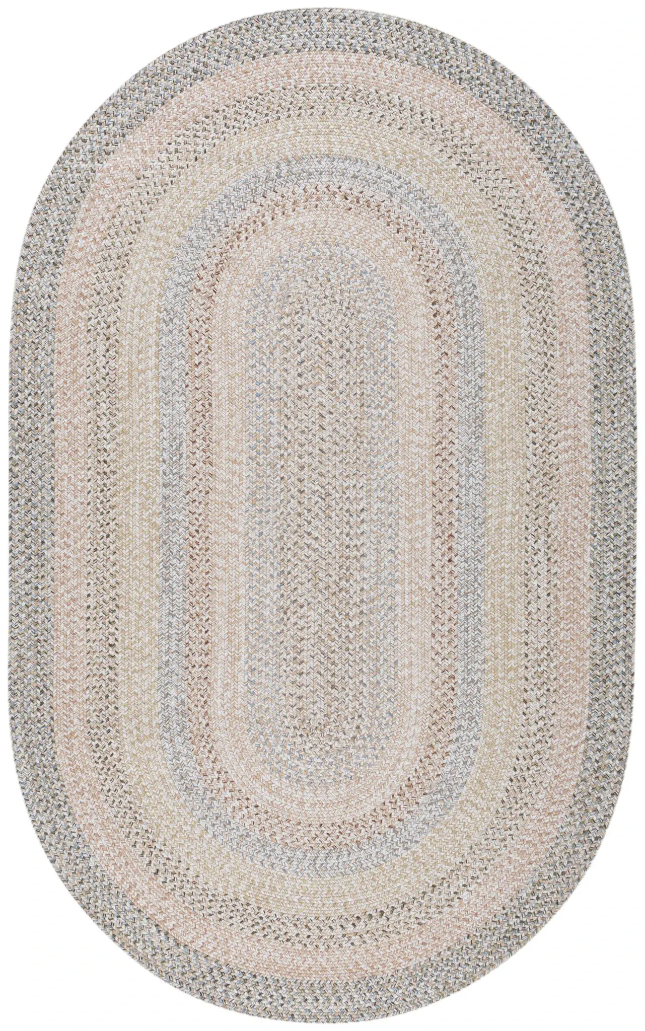 Braided Heathered Oval Hand-Woven Washable Outdoor Rug