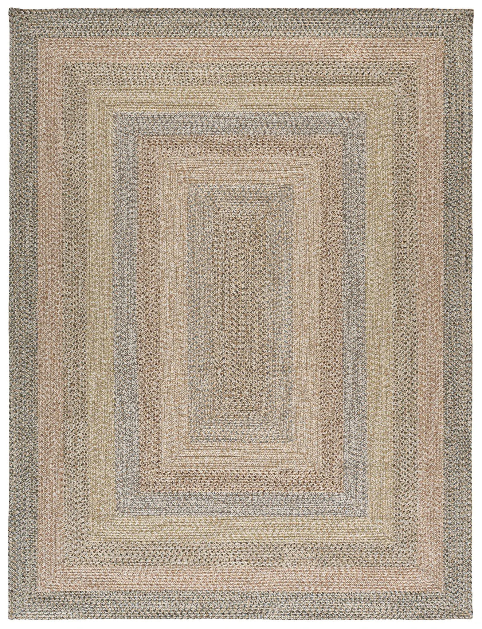 Braided Heathered Oval Hand-Woven Washable Outdoor Rug