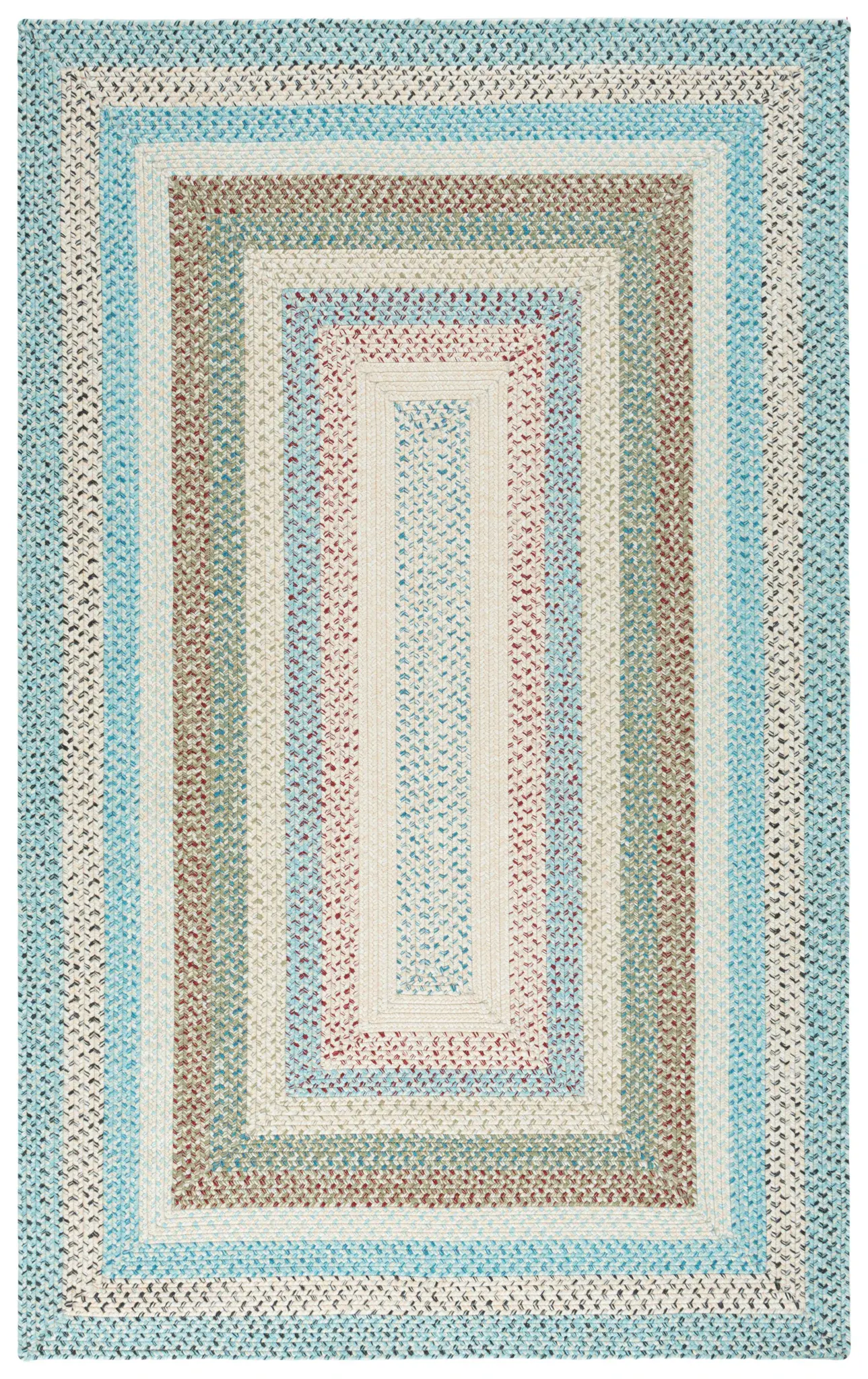 Braided Concentric Band Washable Outdoor Rug