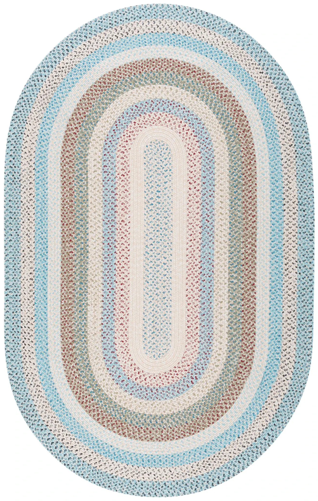 Braided Concentric Band Washable Outdoor Rug
