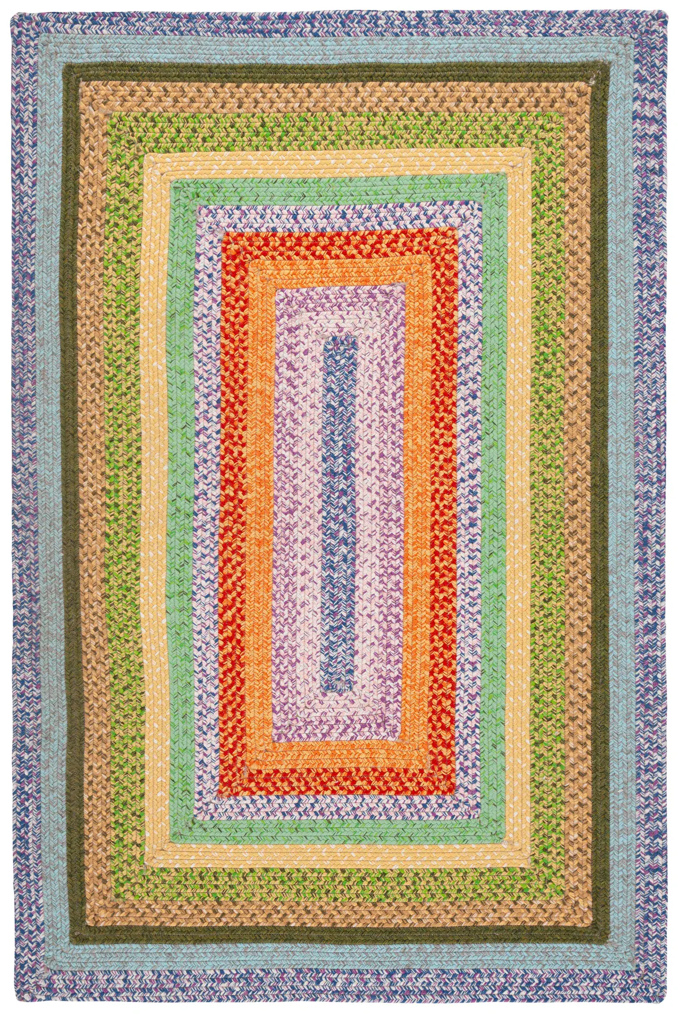 Braided Stripe Hand-Woven Washable Outdoor Rug