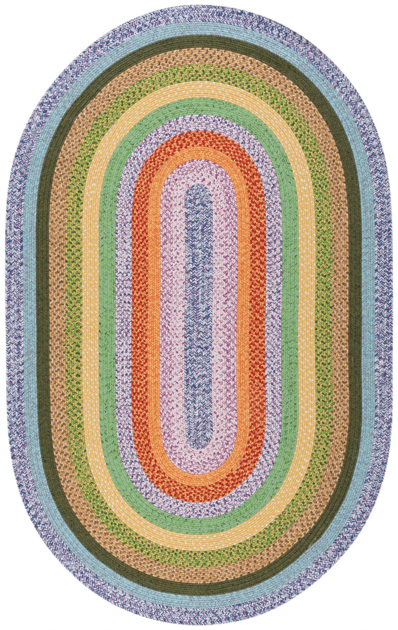 Braided Stripe Hand-Woven Washable Outdoor Rug