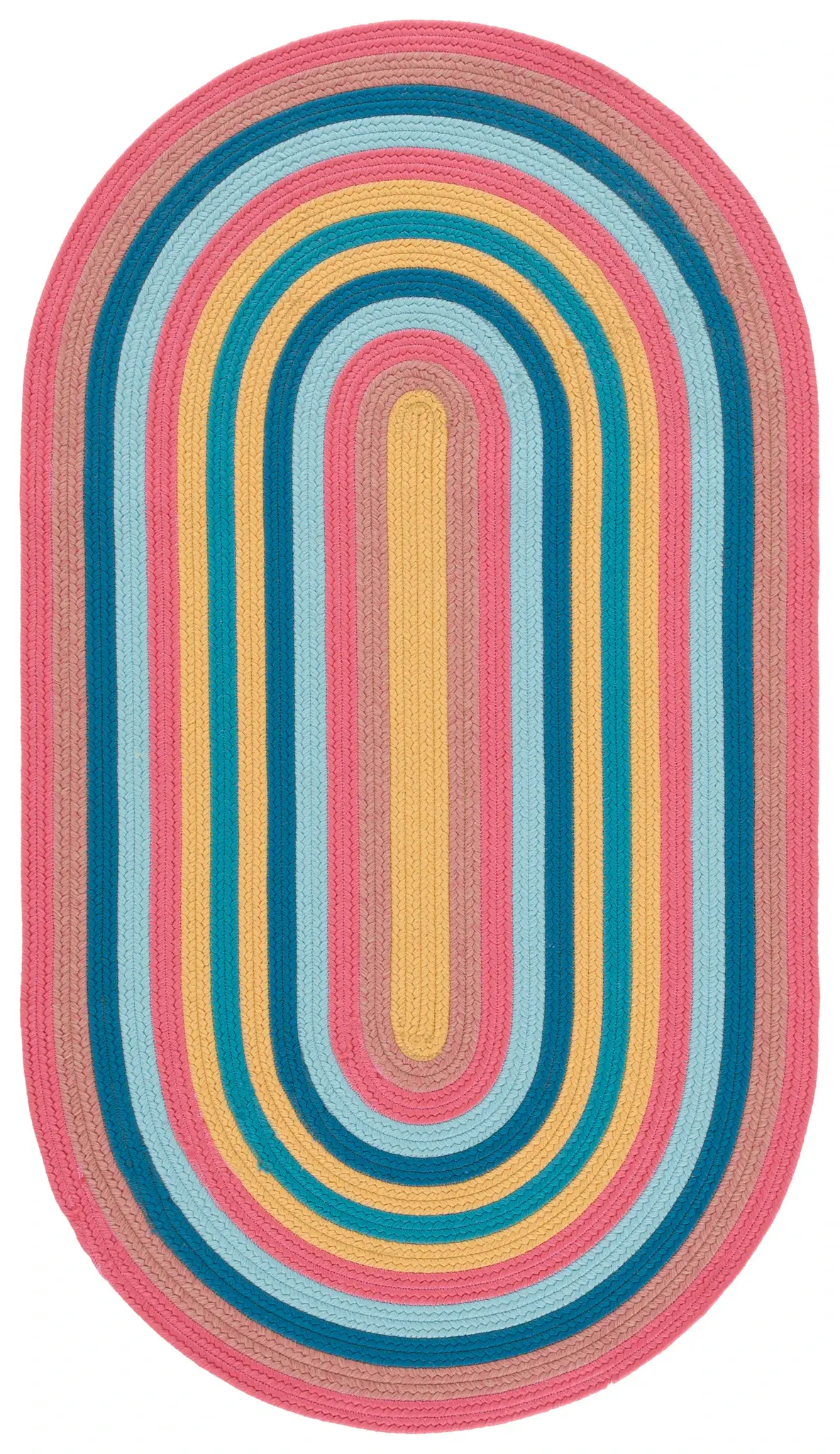 Braided Concentric Stripe Hand-Woven Outdoor Rug