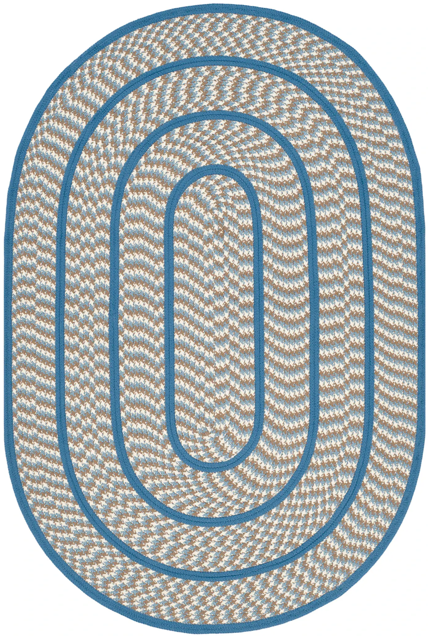 Braided Concentric Oval Hand-Woven Rug