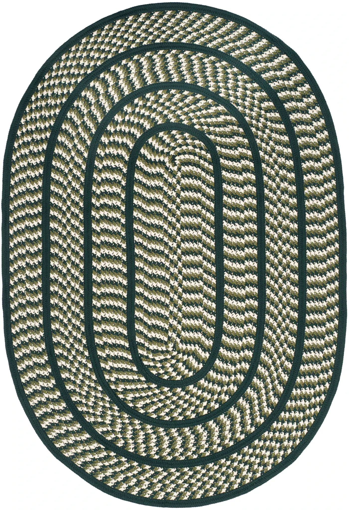 Braided Concentric Oval Hand-Woven Rug