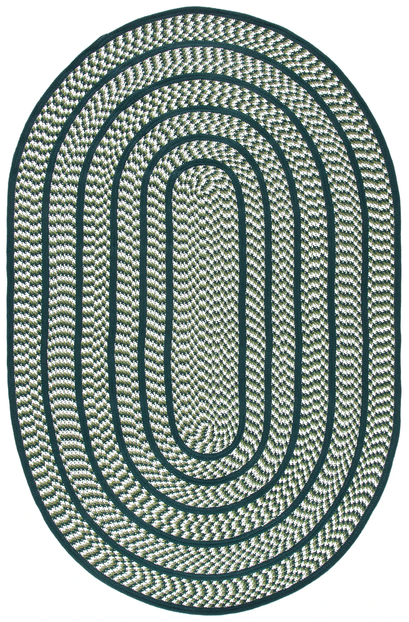 Braided Concentric Oval Hand-Woven Rug