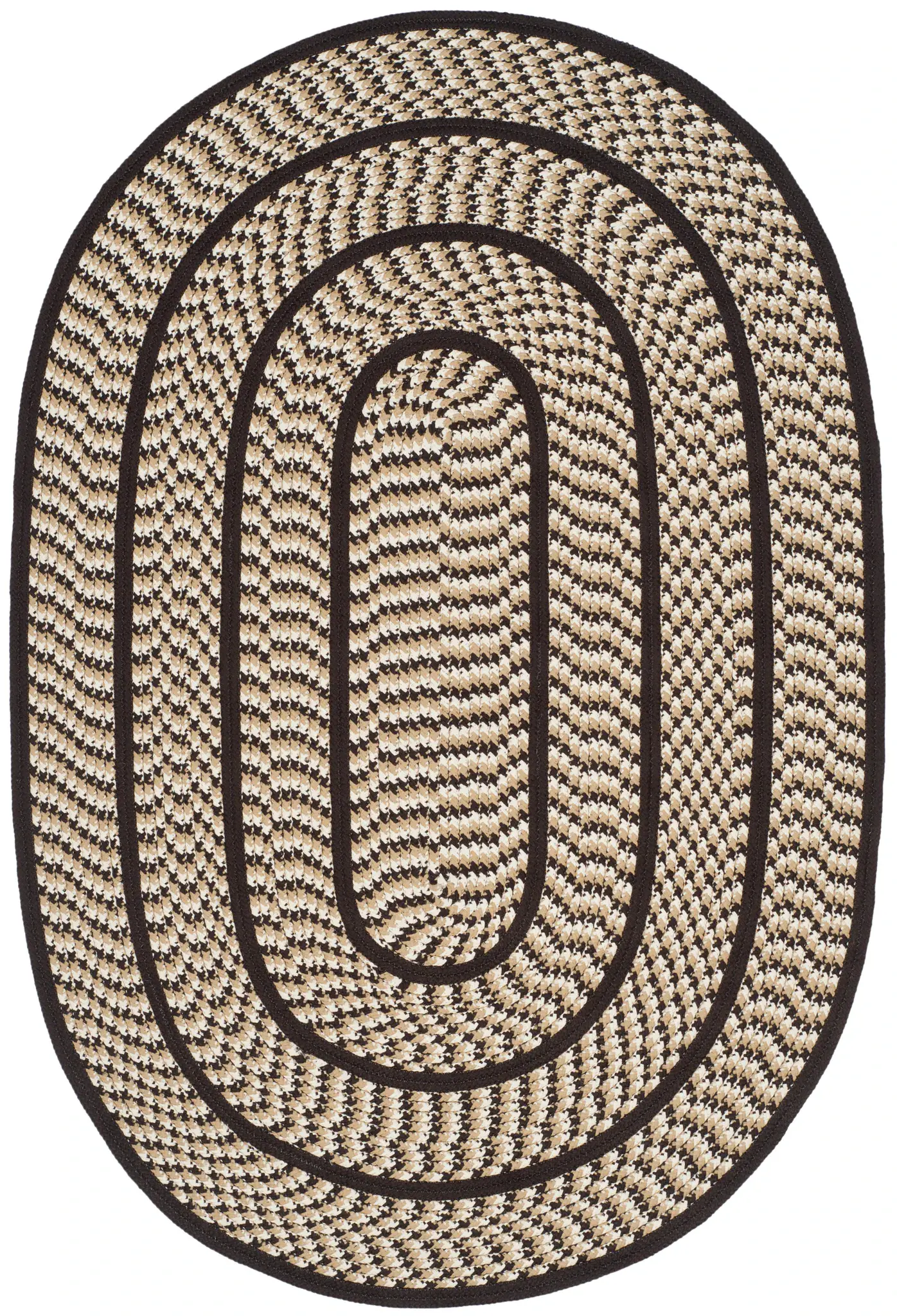 Braided Concentric Oval Hand-Woven Rug