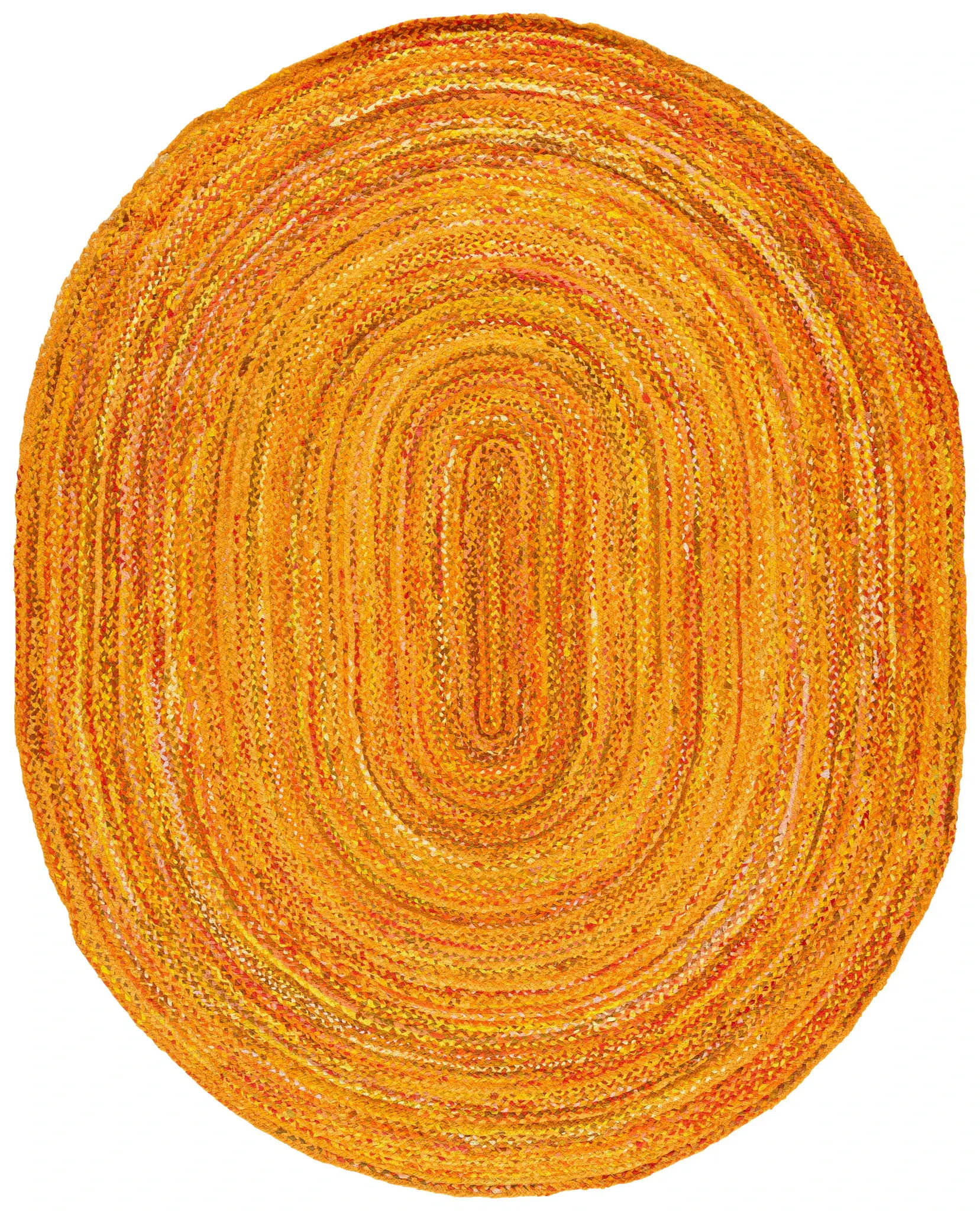 Braided Coastal Spiral Hand-Woven Cotton Rug