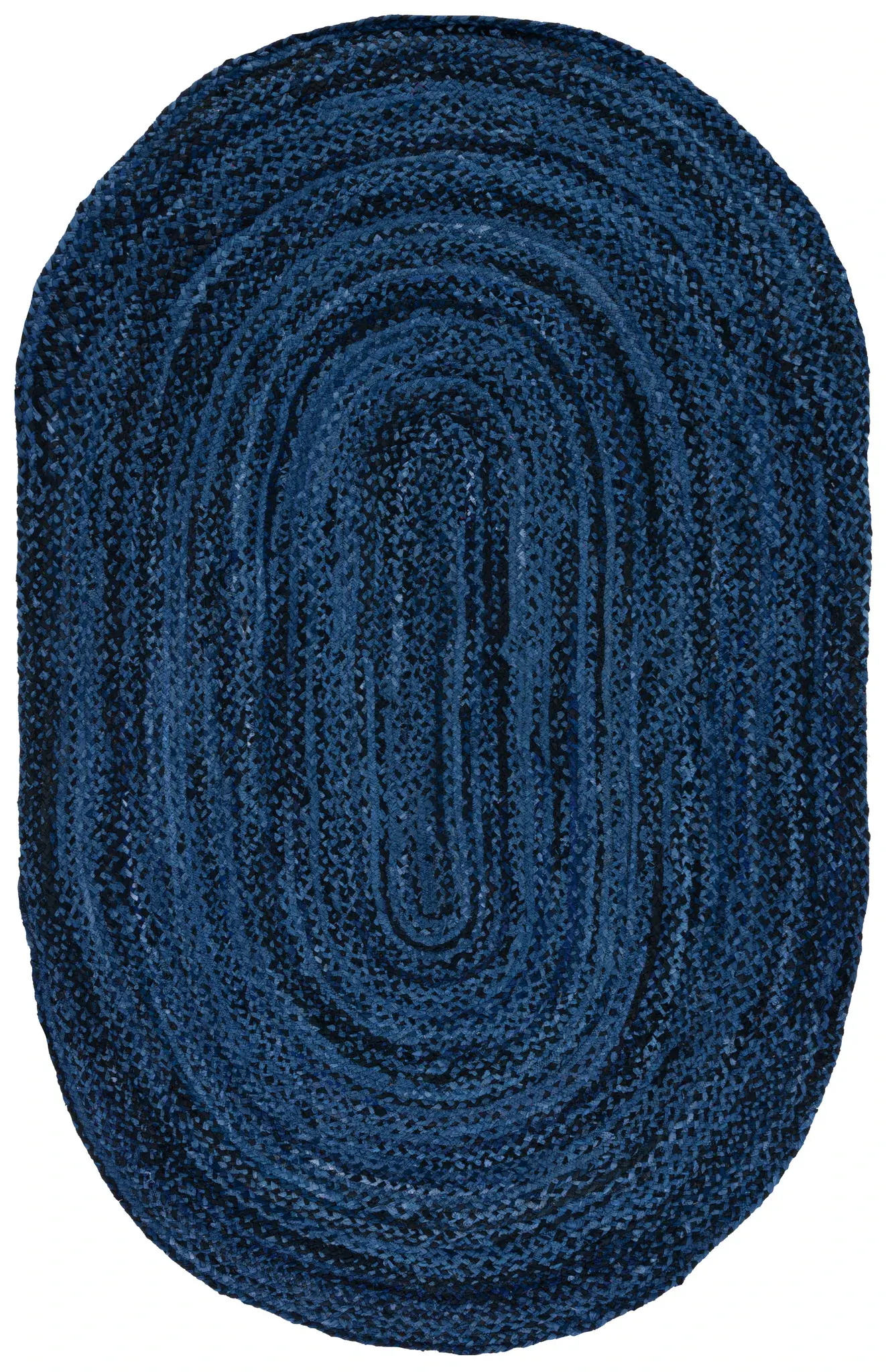 Braided Coastal Spiral Hand-Woven Cotton Rug