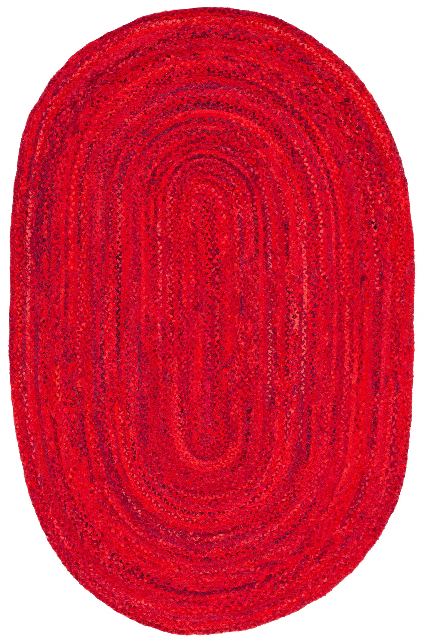 Braided Coastal Spiral Hand-Woven Cotton Rug