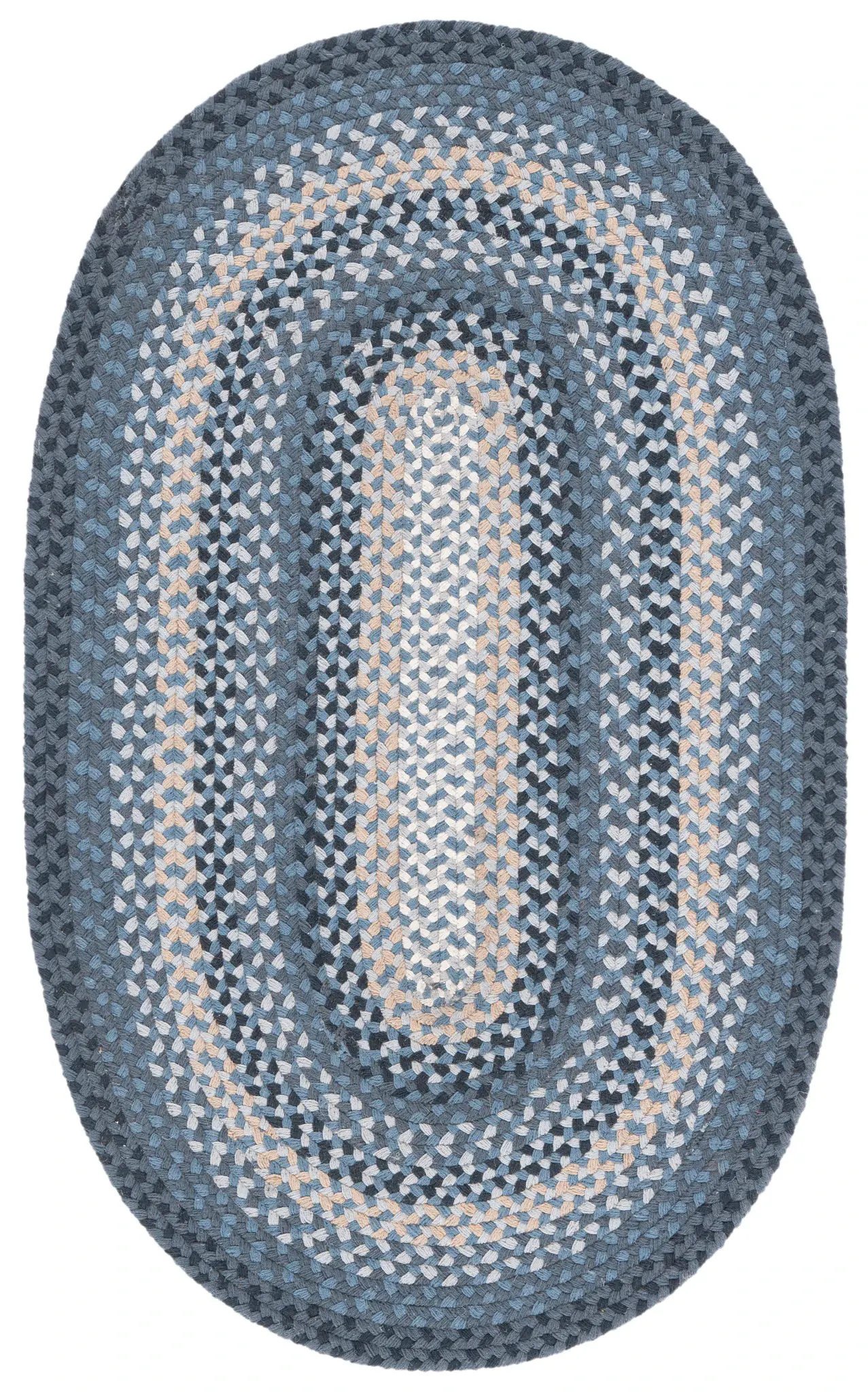 Braided Coastal Concentric Cotton Rug