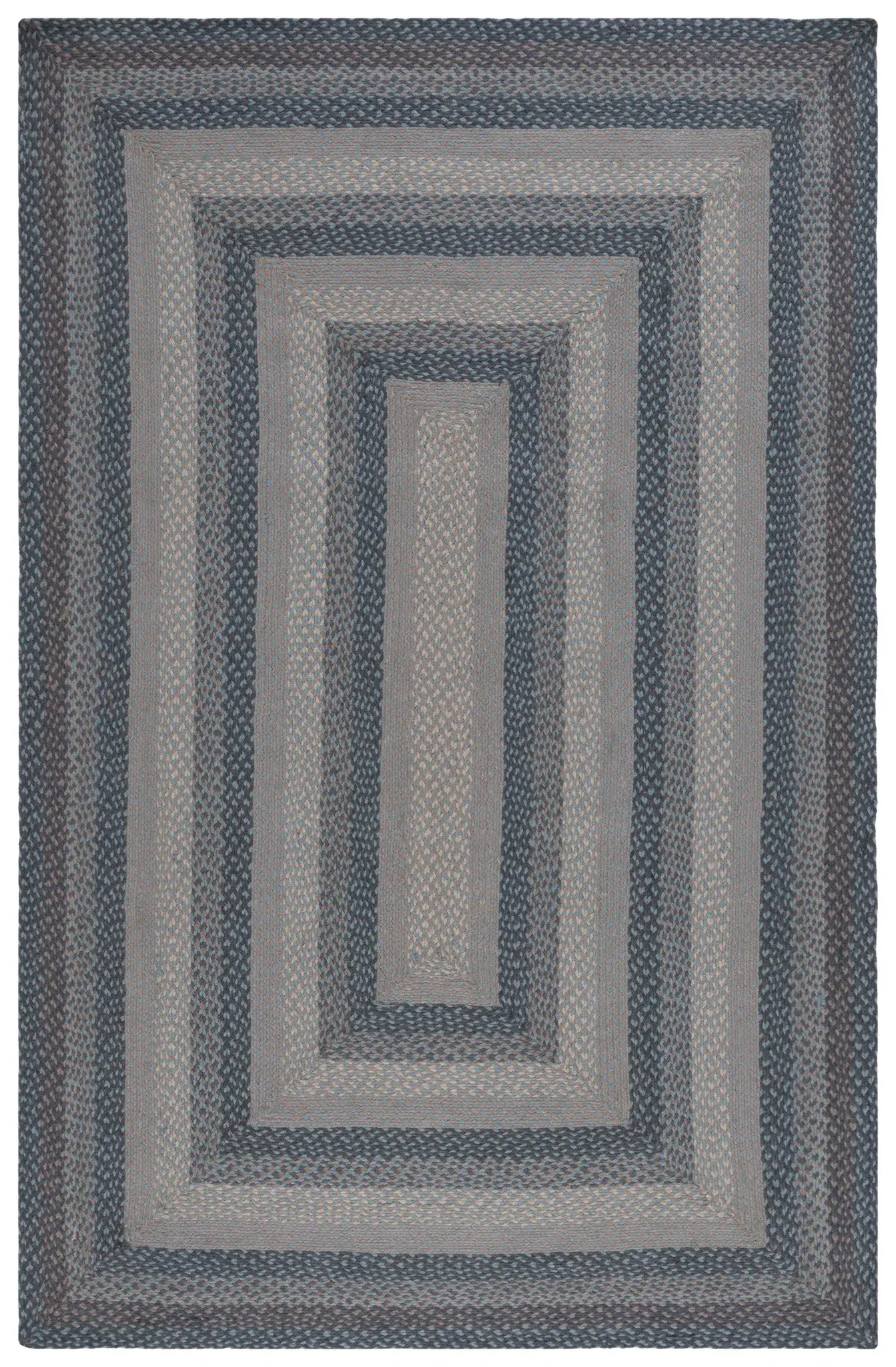 Braided Coastal Geometric Jute Rug
