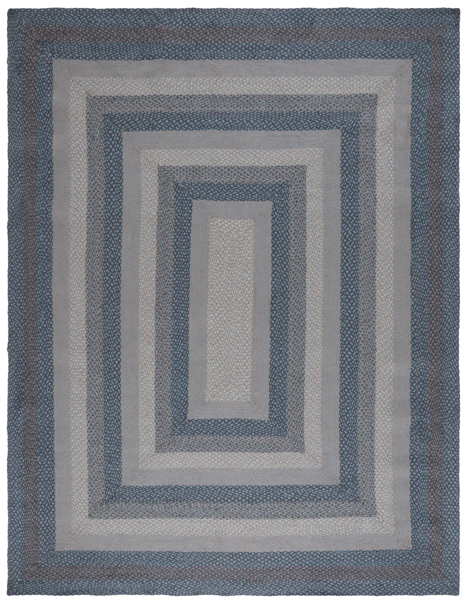 Braided Coastal Geometric Jute Rug