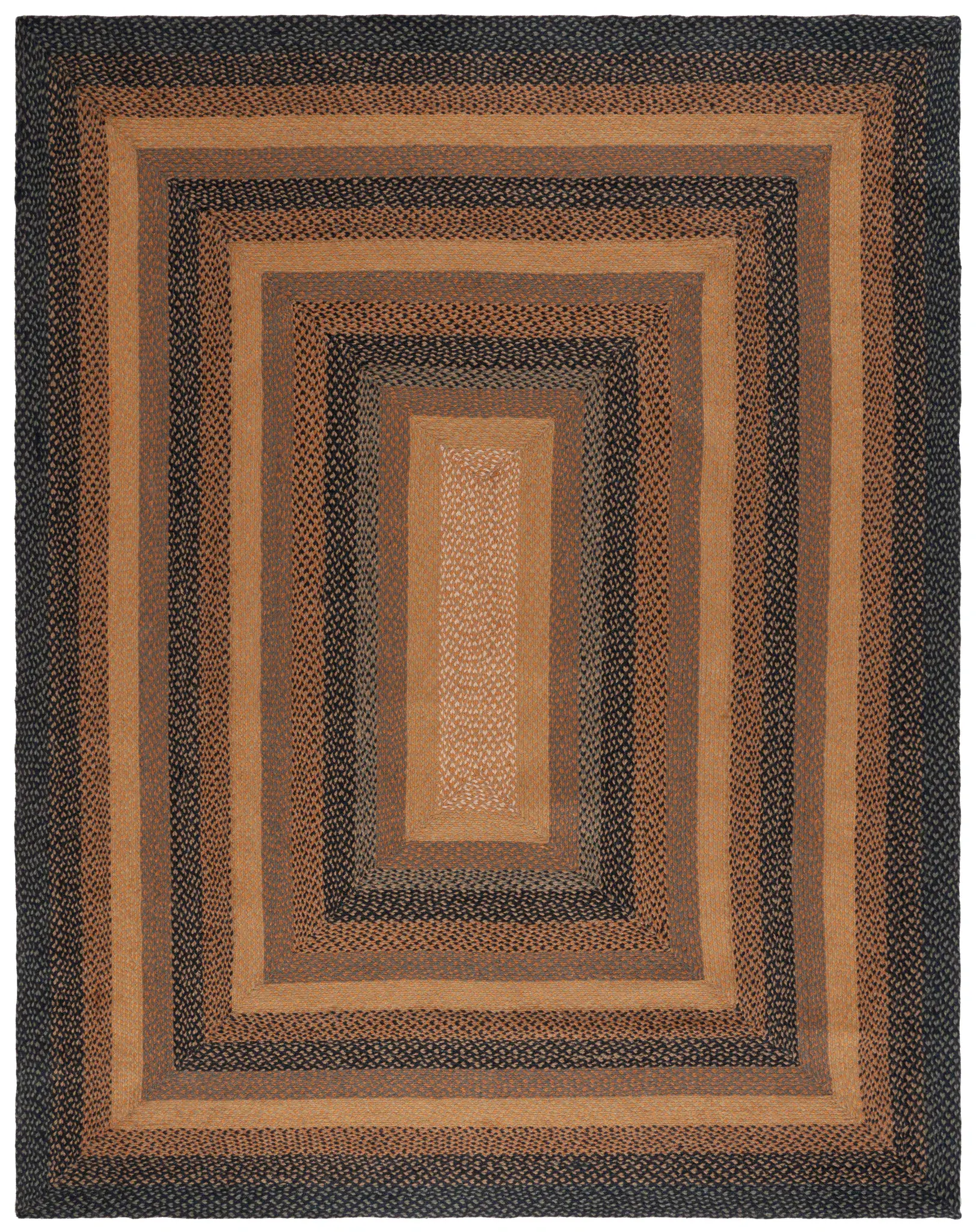 Braided Coastal Geometric Jute Rug