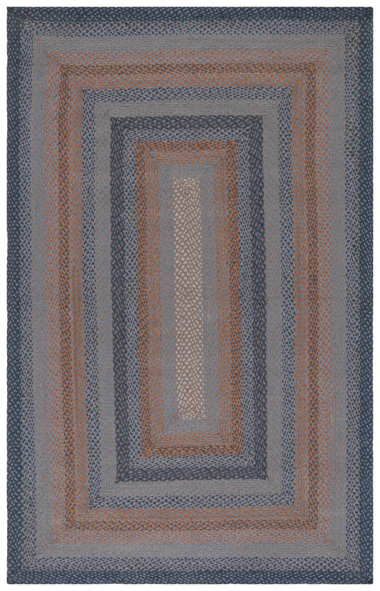 Braided Coastal Geometric Jute Rug