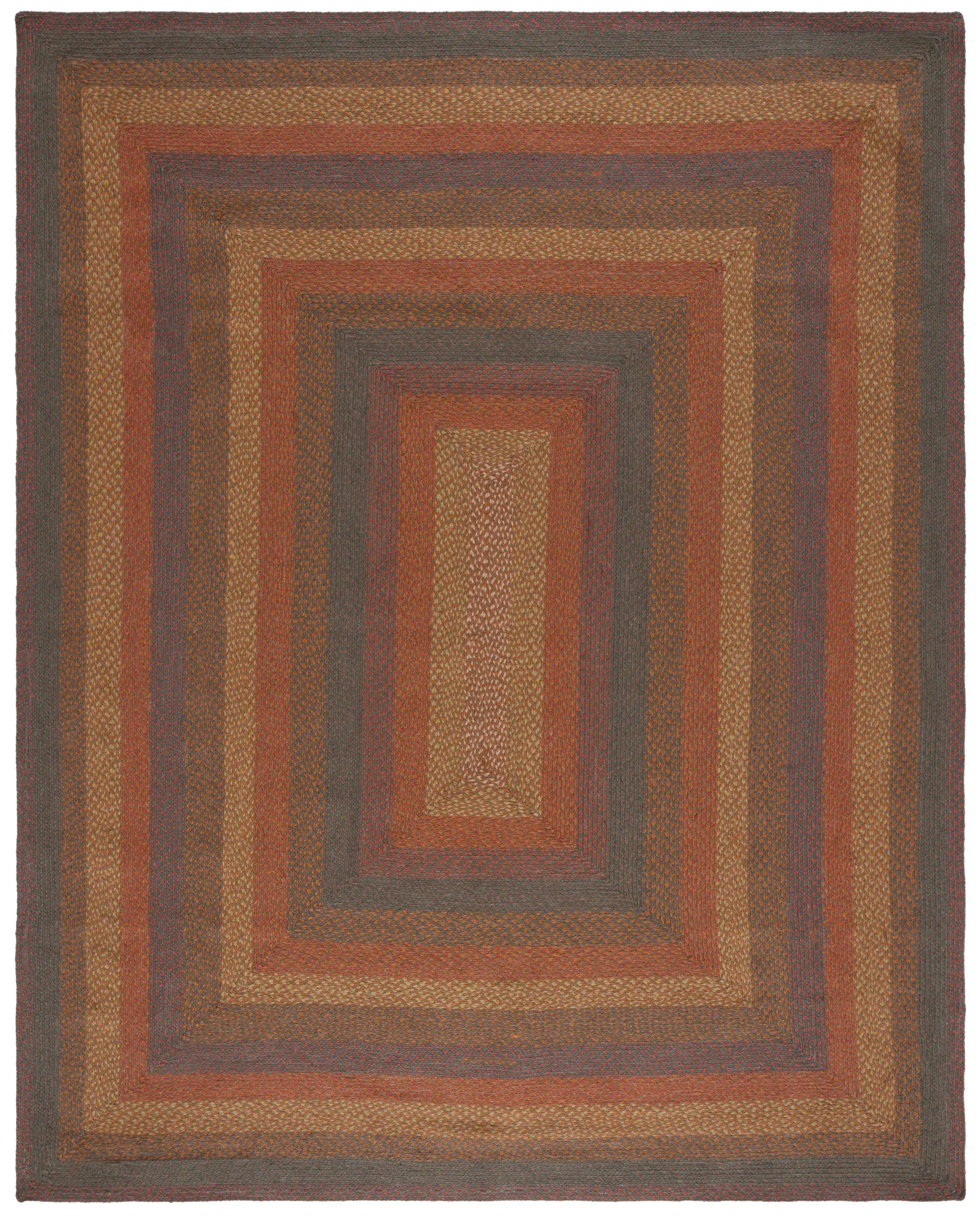 Braided Coastal Geometric Jute Rug
