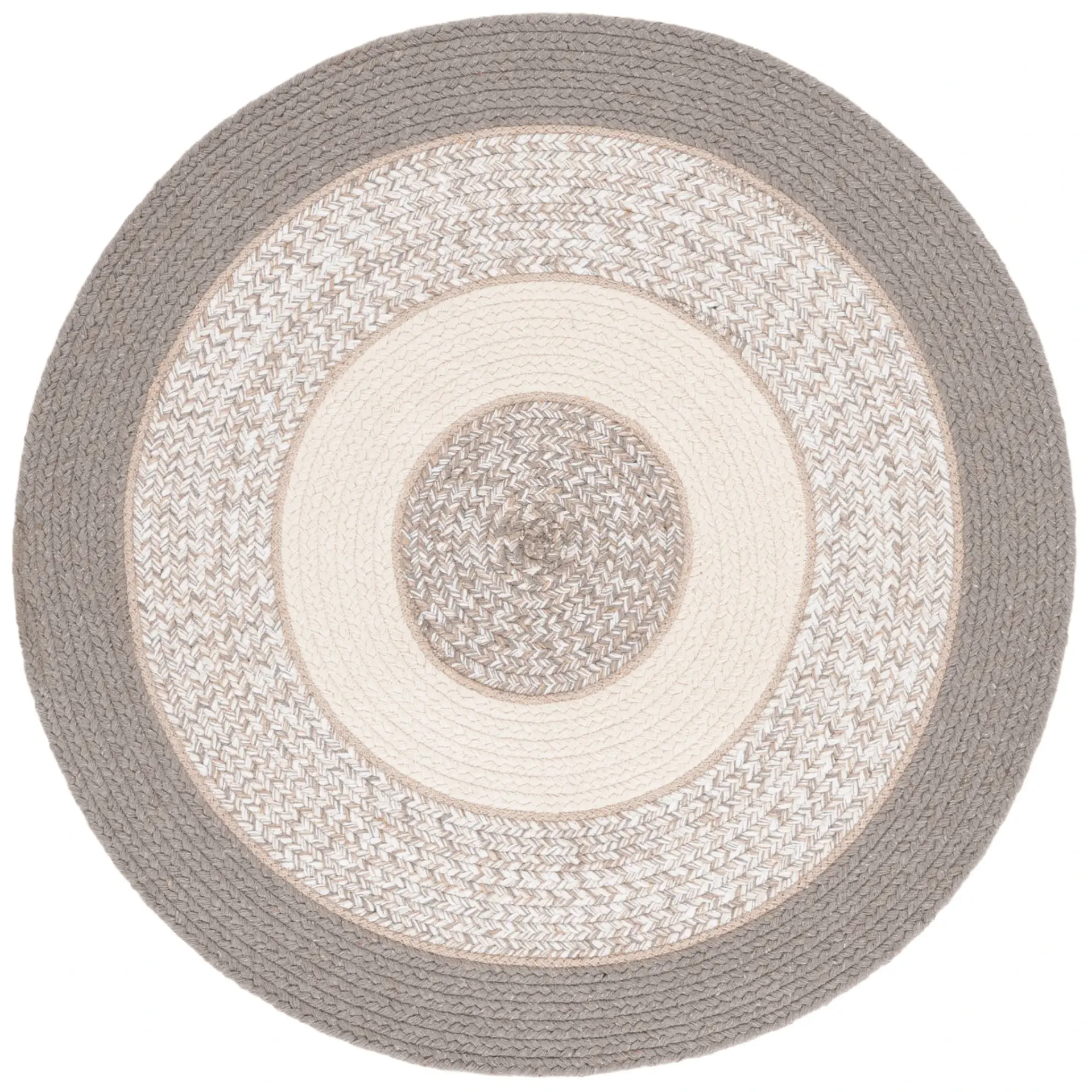 Braided Concentric Banded Cotton Rug