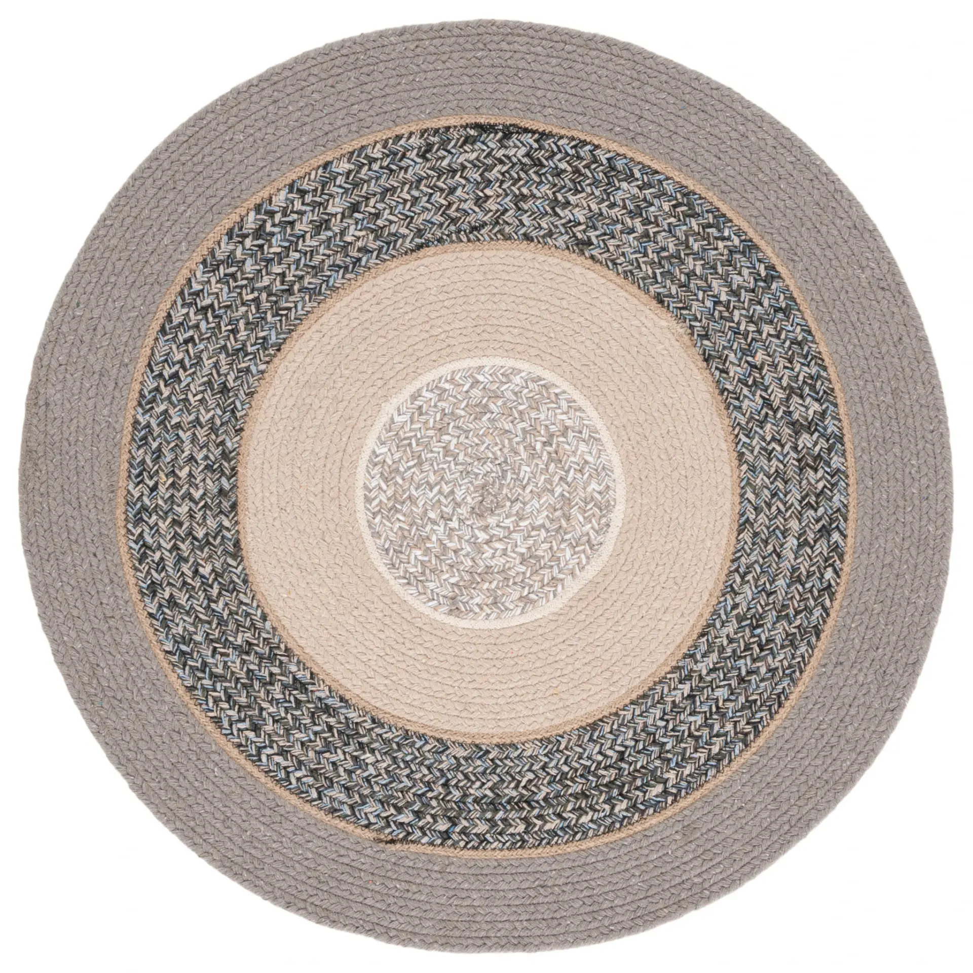 Braided Coastal Geometric Rug