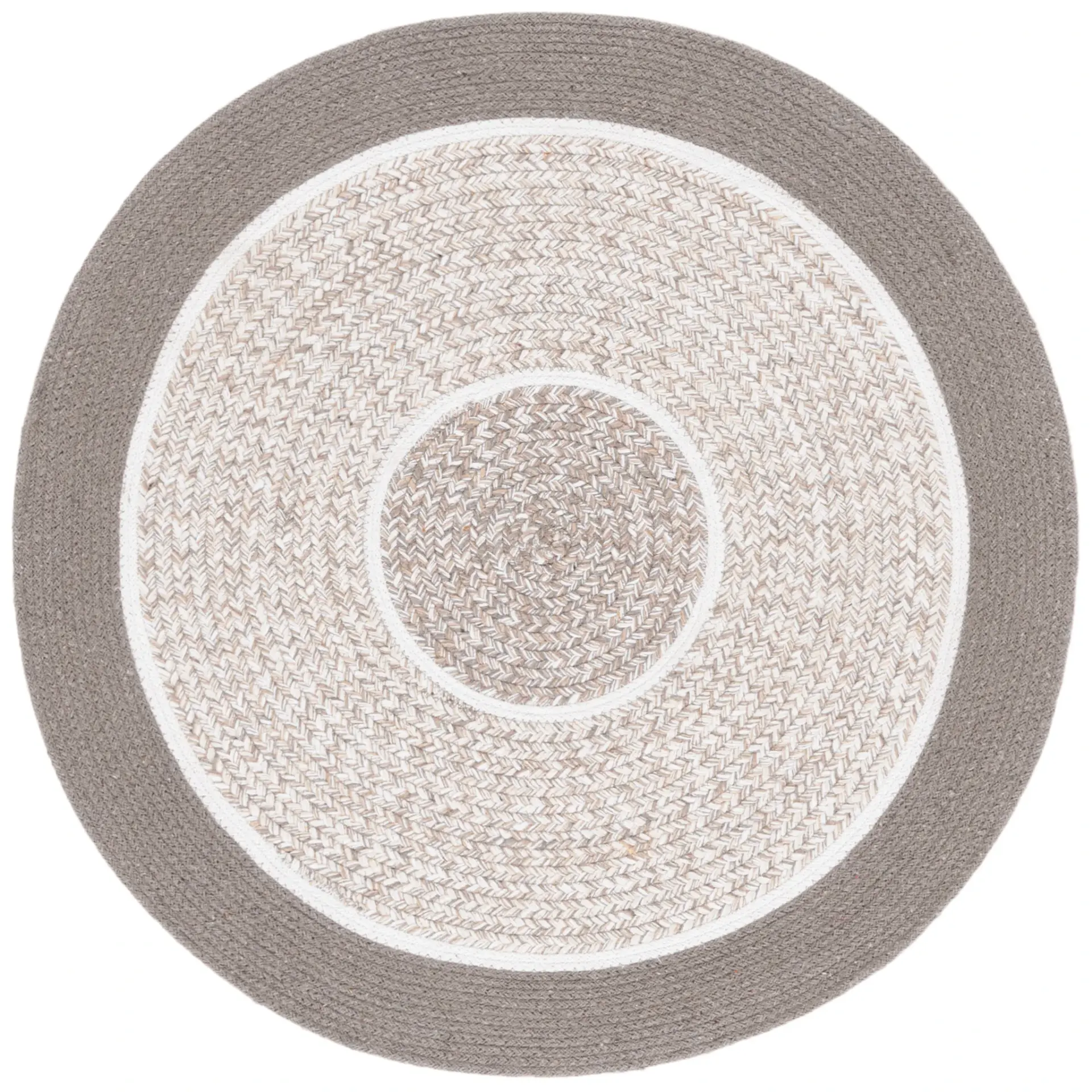 Braided Coastal Concentric Round Cotton Rug