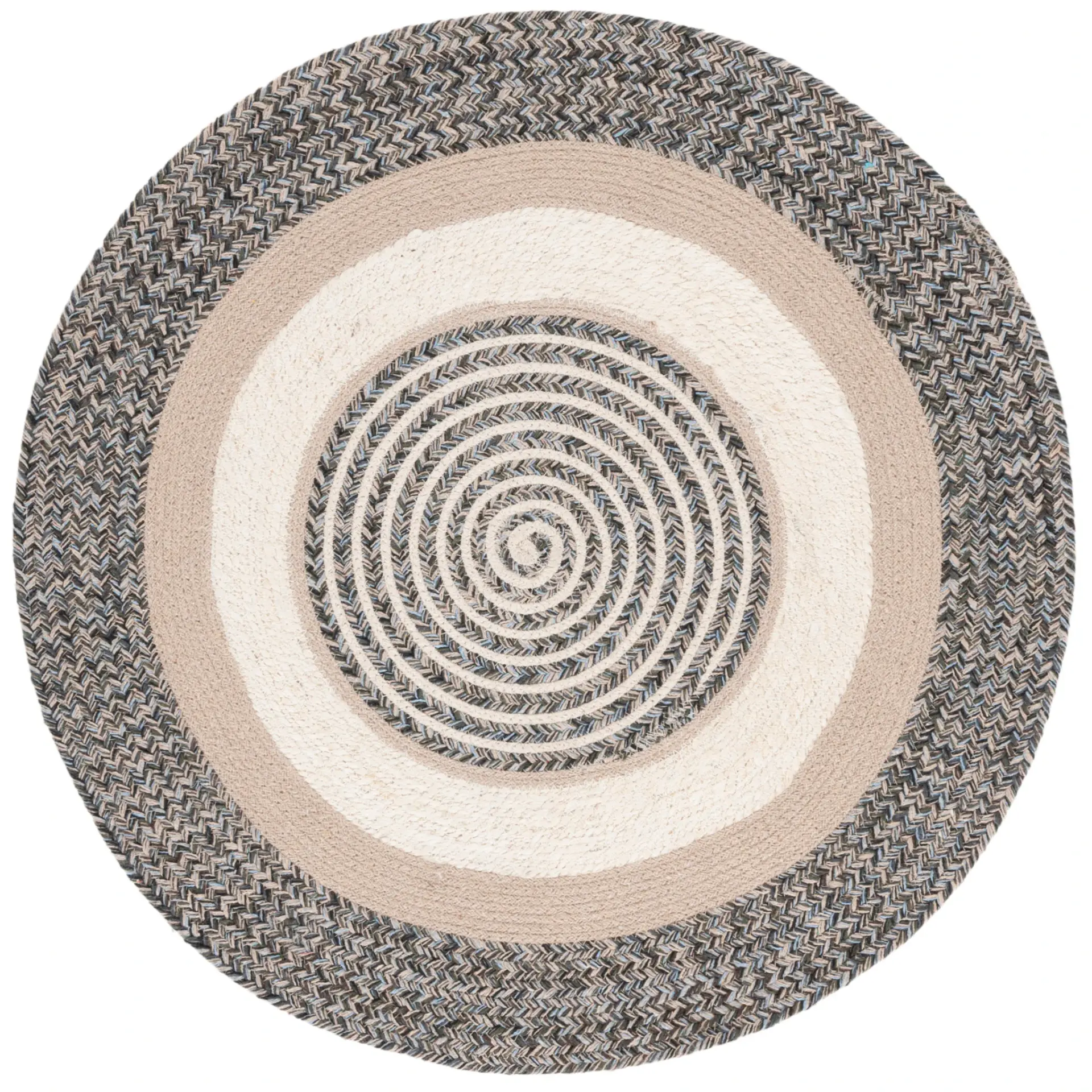Braided Concentric Banded Farmhouse Rug