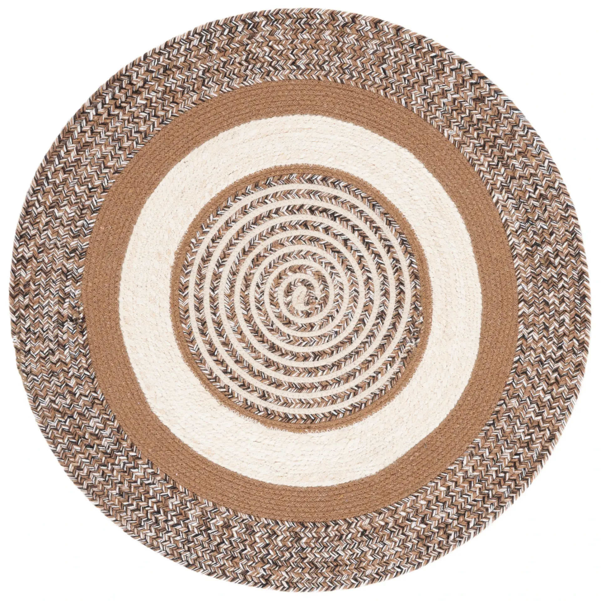 Braided Concentric Banded Farmhouse Rug