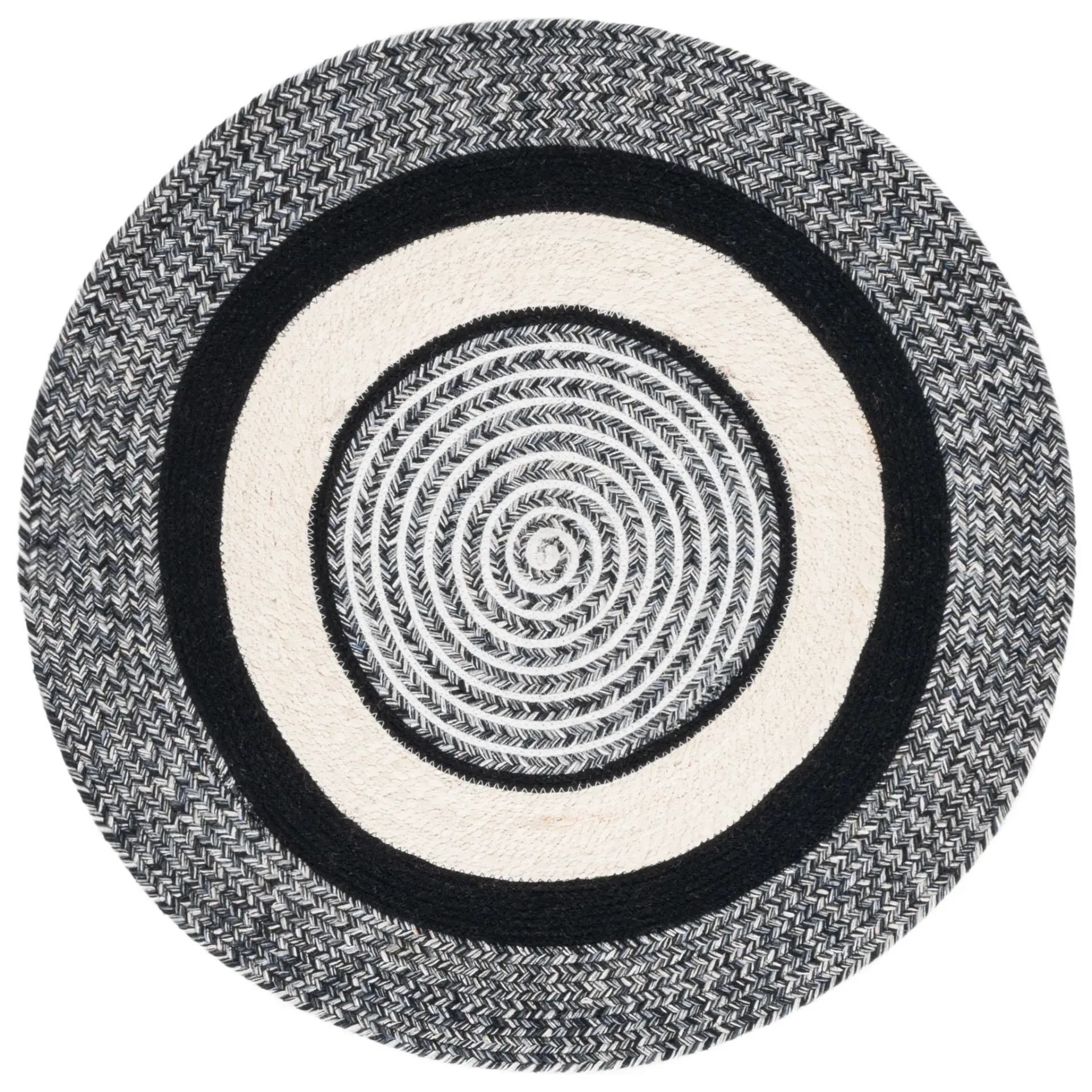 Braided Concentric Banded Farmhouse Rug