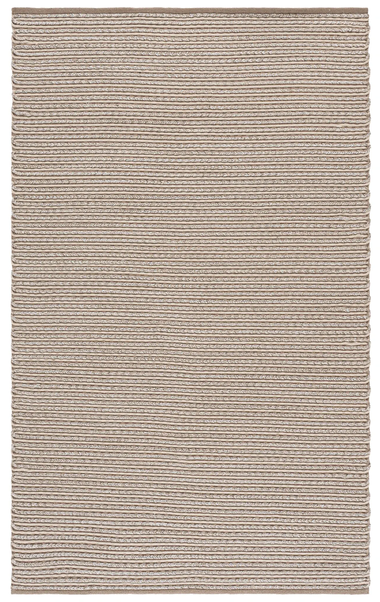 Braided Ribbed Hand-Woven Cotton Rug