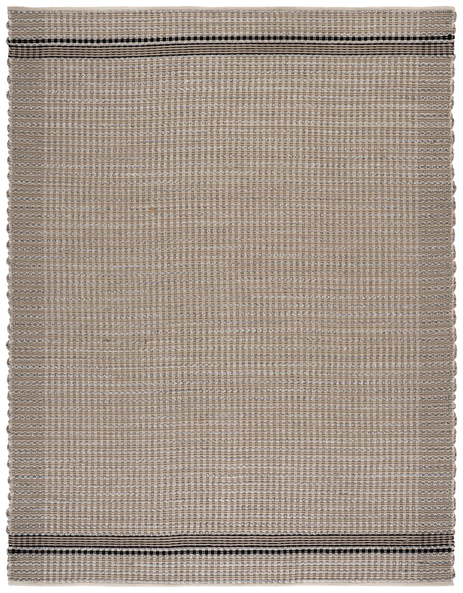 Braided Scandinavian Striped Cotton Hand-Woven Rug
