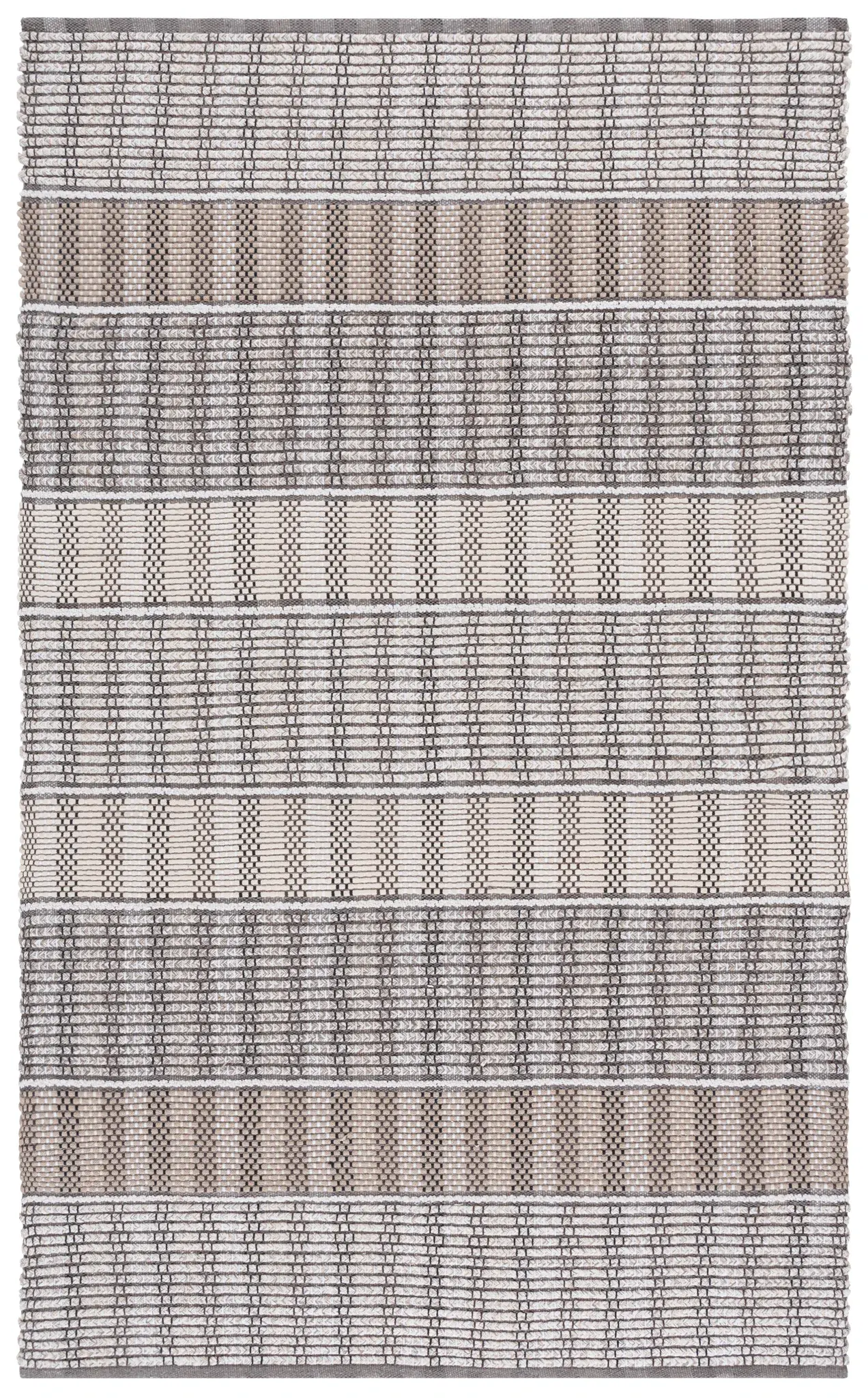 Braided Scandinavian Stripe Cotton Hand-Woven Rug