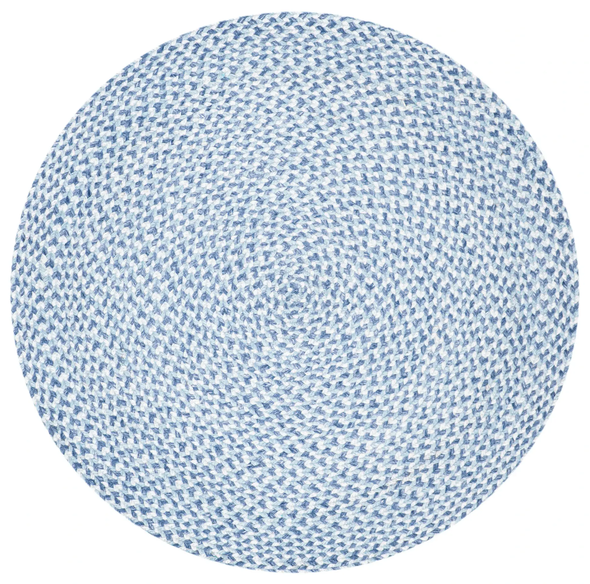 Braided Coastal Flecked Spiral Hand-Woven Rug