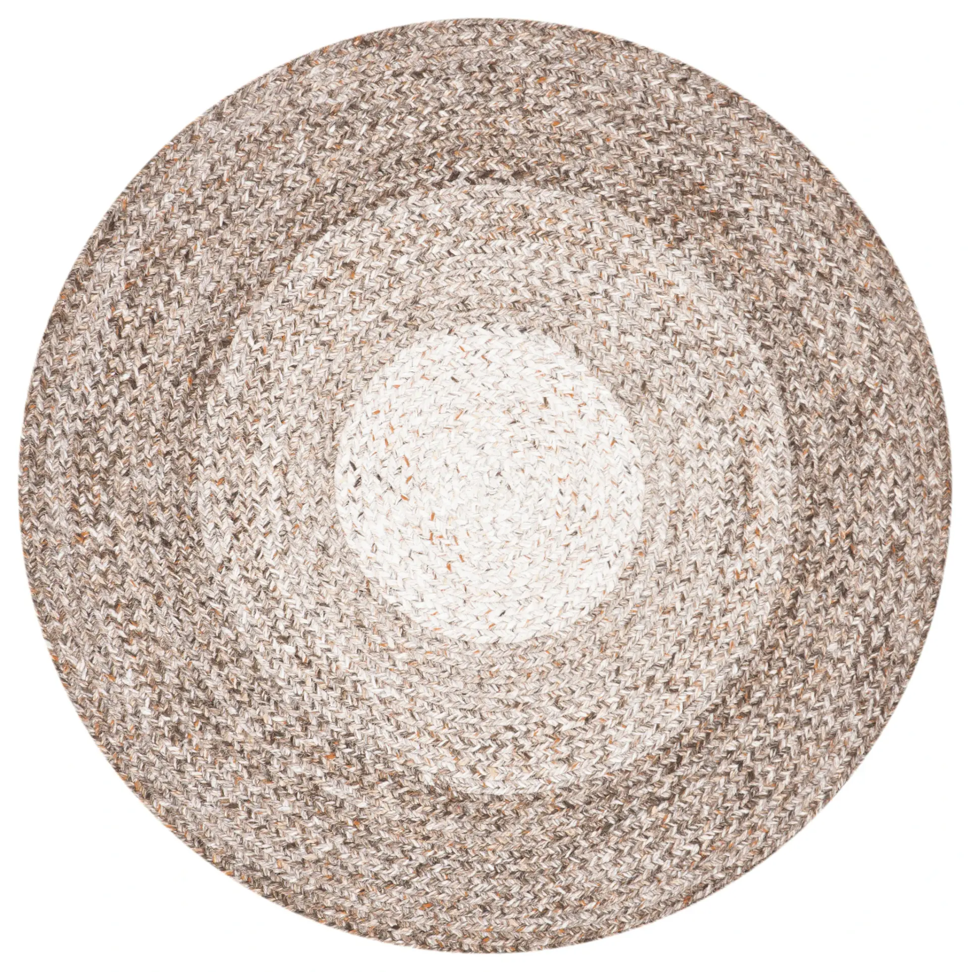 Braided Coastal Concentric Hand-Woven Rug