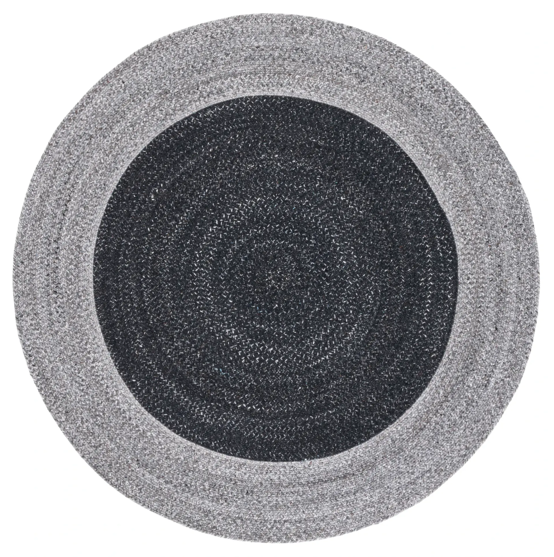 Braided Coastal Geometric Hand-Woven Rug