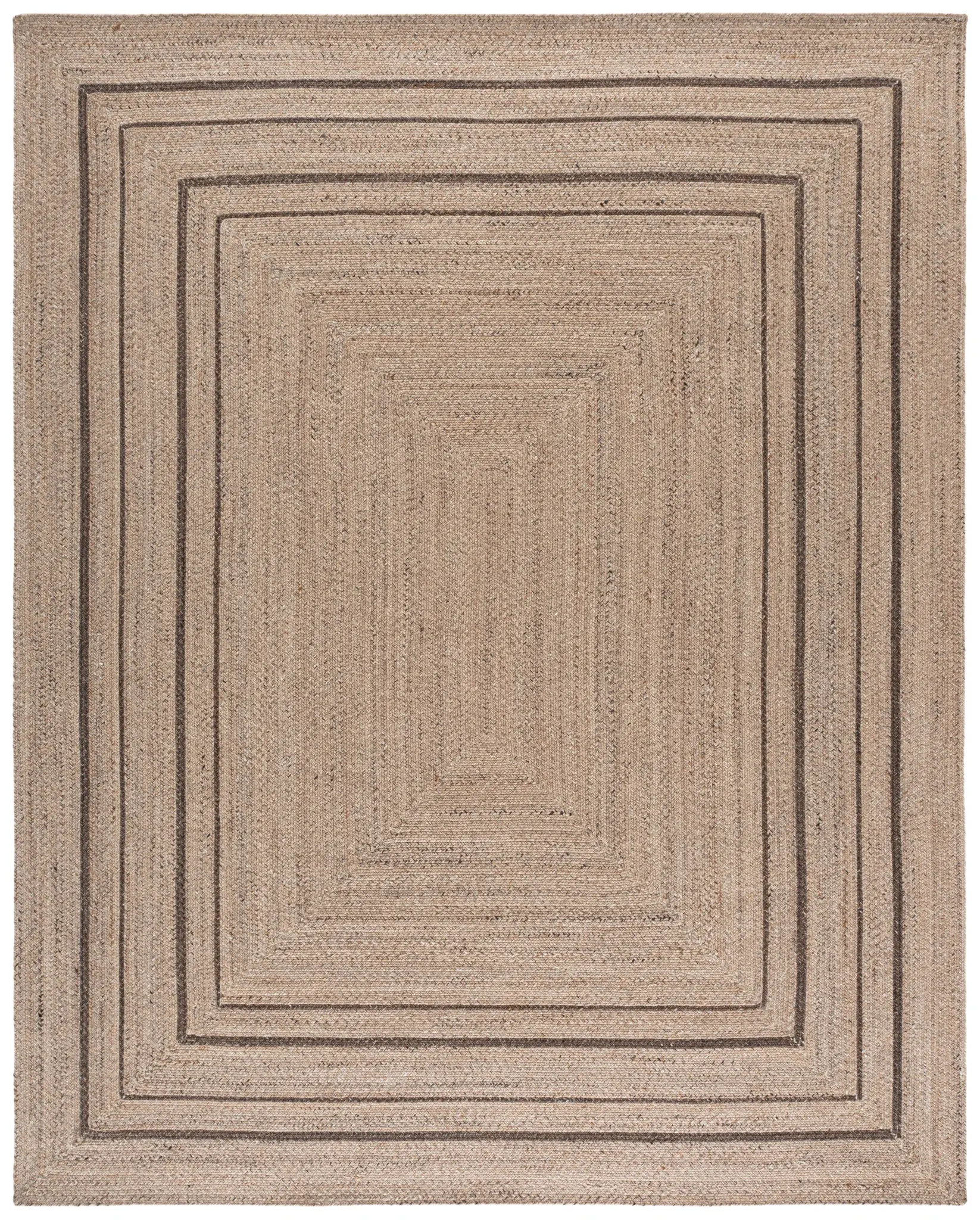 Braided Coastal Concentric Square Hand-Woven Rug