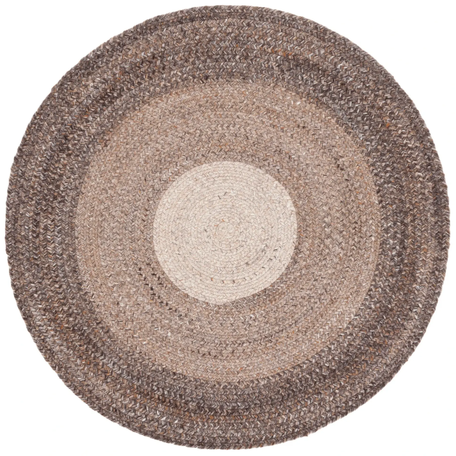 Braided Coastal Concentric Hand-Woven Rug