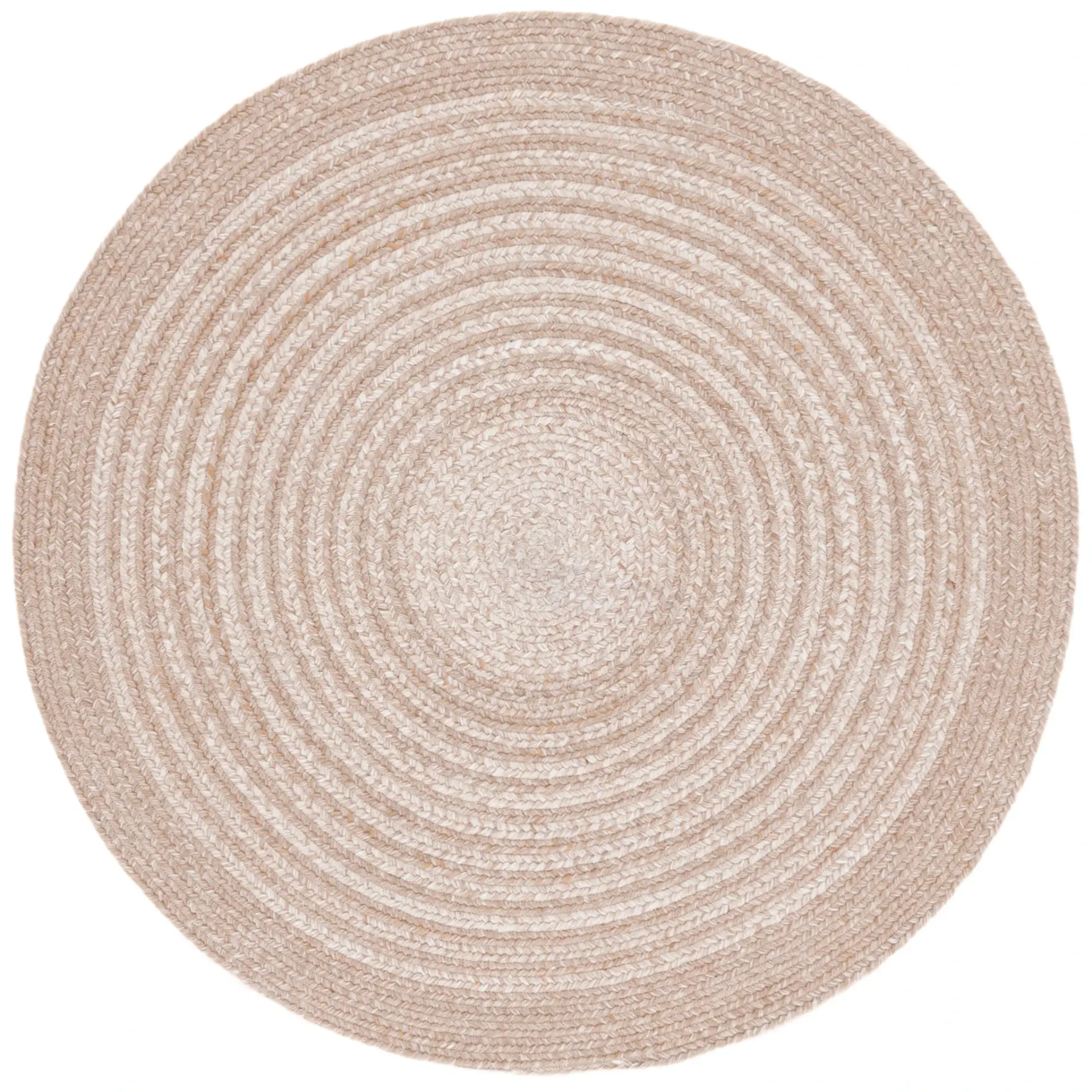 Braided Coastal Striped Ring Hand-Woven Rug