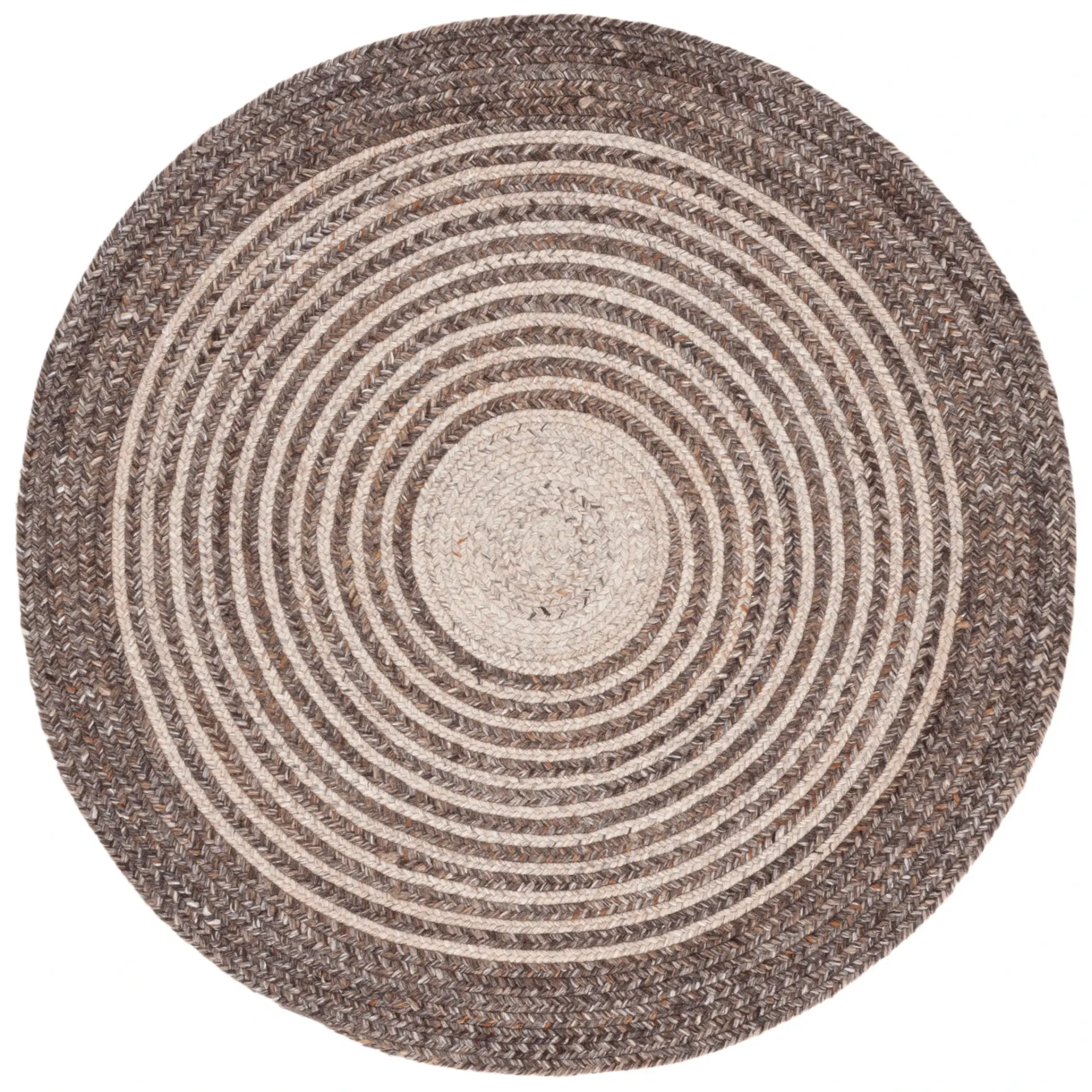 Braided Coastal Striped Ring Hand-Woven Rug
