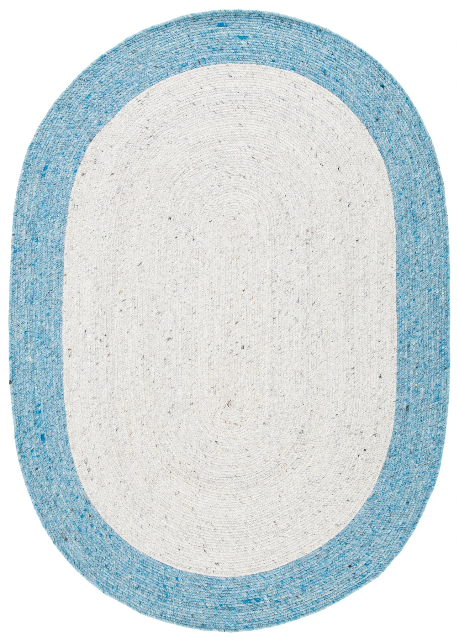 Braided Coastal Bordered Wool Hand-Woven Rug