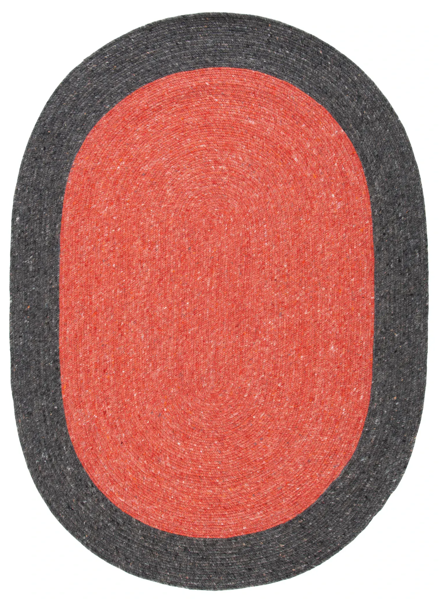 Braided Coastal Bordered Wool Hand-Woven Rug