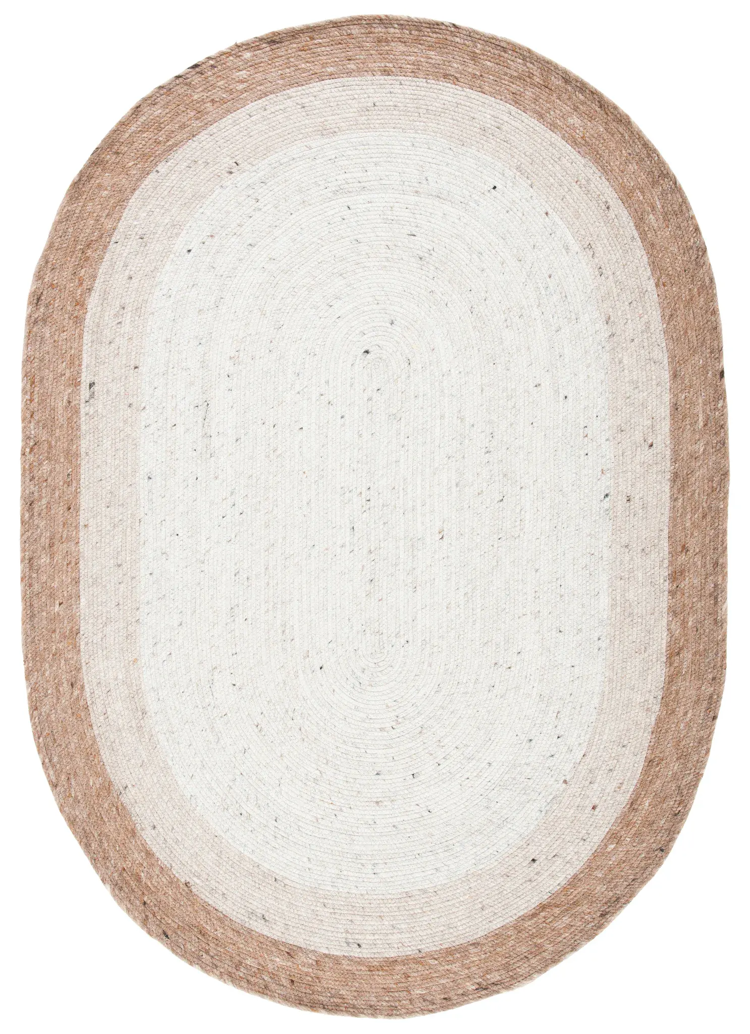 Braided Coastal Concentric Rings Hand-Woven Wool Rug