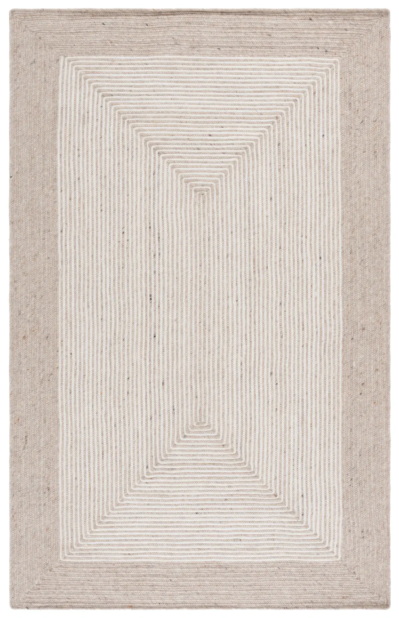 Braided Coastal Concentric Wool Hand-Woven Rug