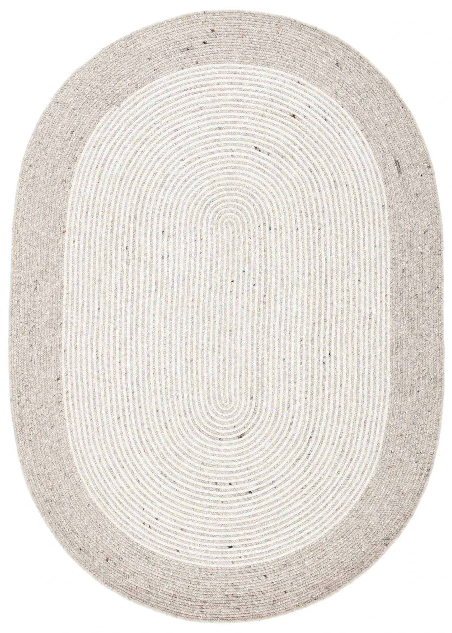 Braided Coastal Concentric Wool Hand-Woven Rug
