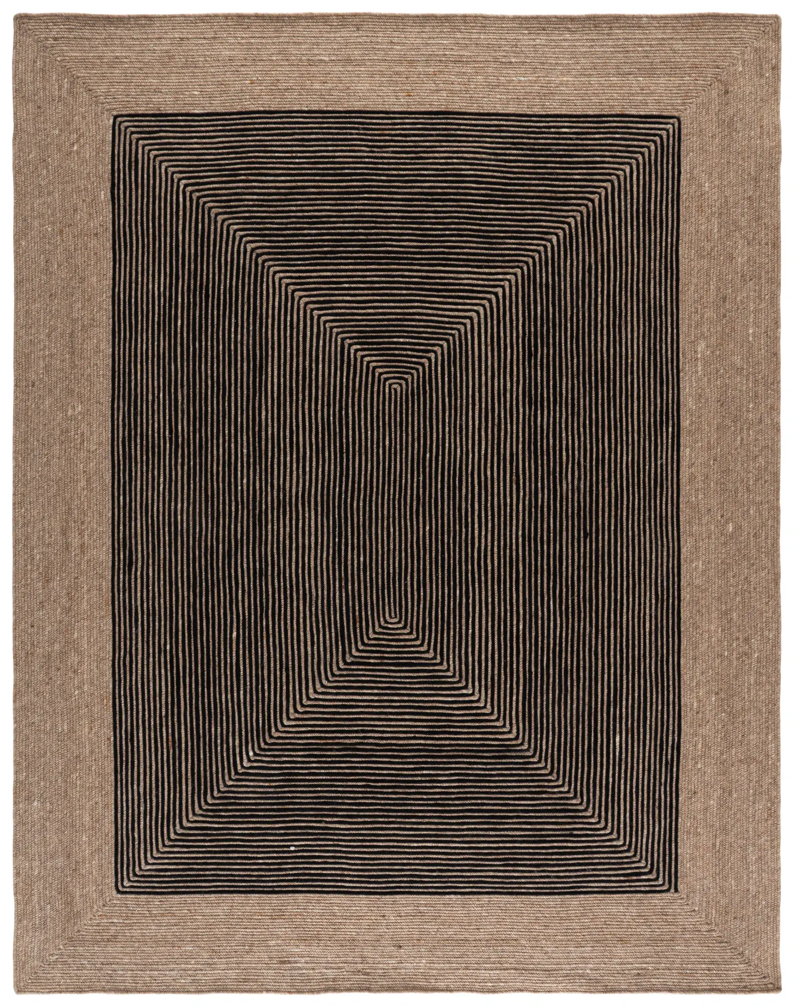 Braided Coastal Concentric Wool Hand-Woven Rug