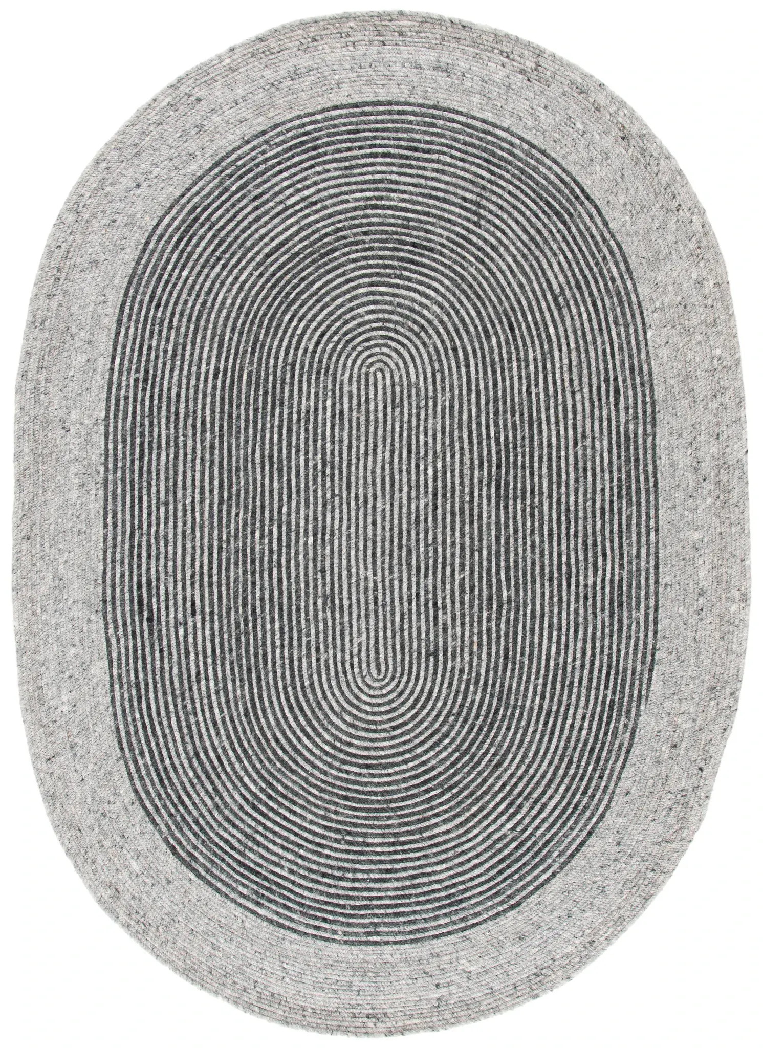 Braided Coastal Concentric Wool Hand-Woven Rug