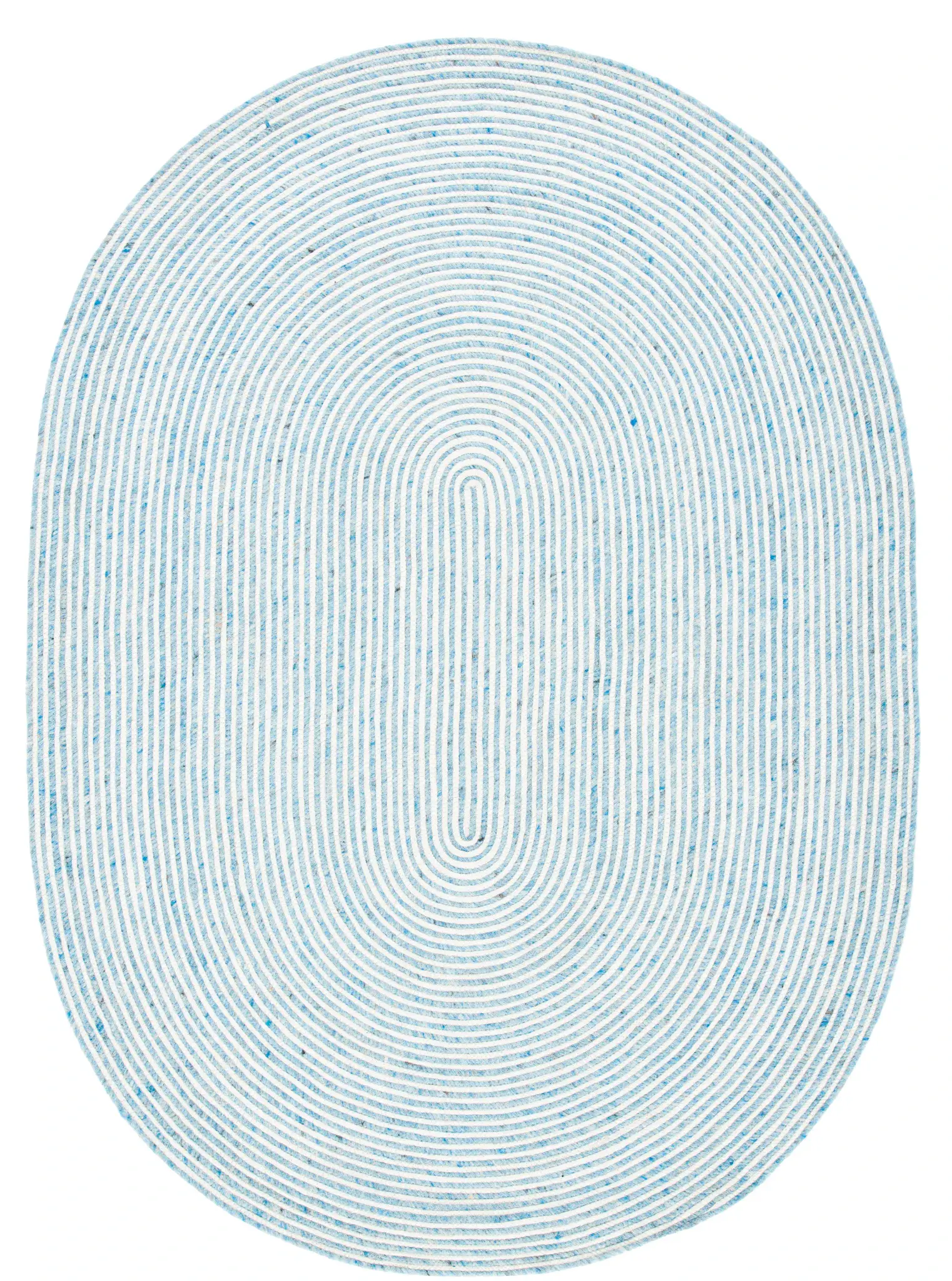 Braided Coastal Spiral Hand-Woven Wool Rug