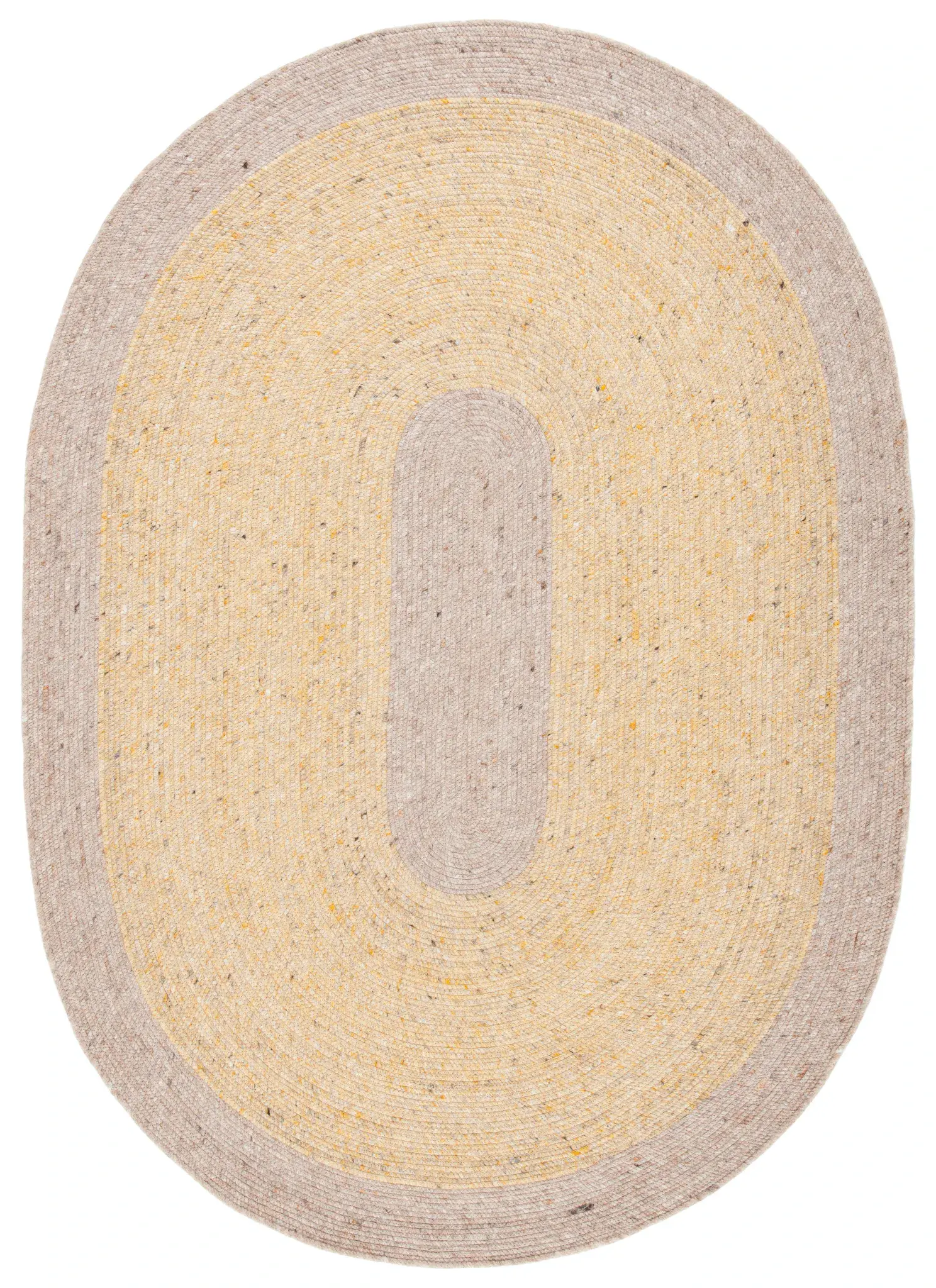 Braided Coastal Banded Wool Hand-Woven Rug
