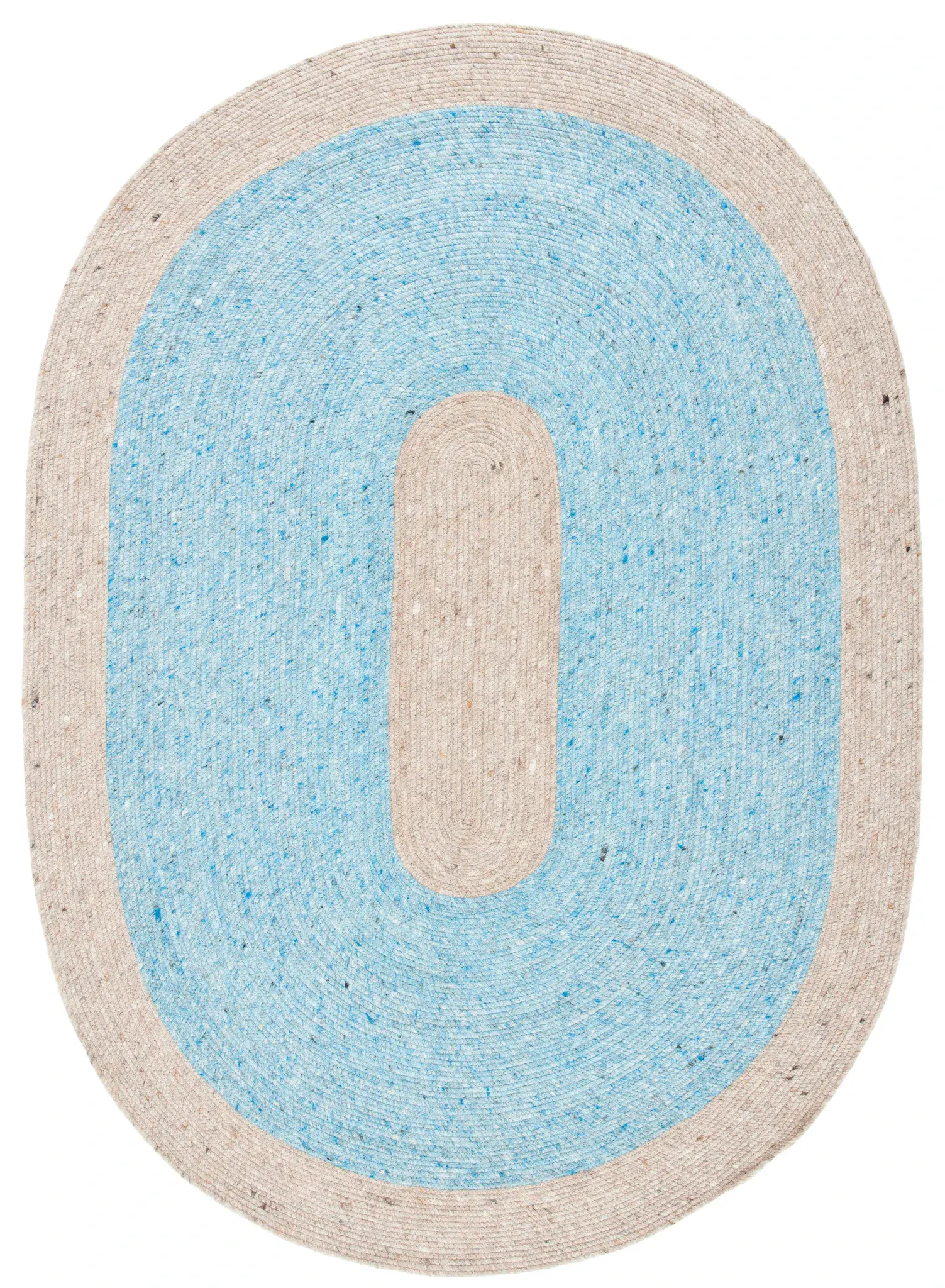 Braided Coastal Banded Wool Hand-Woven Rug